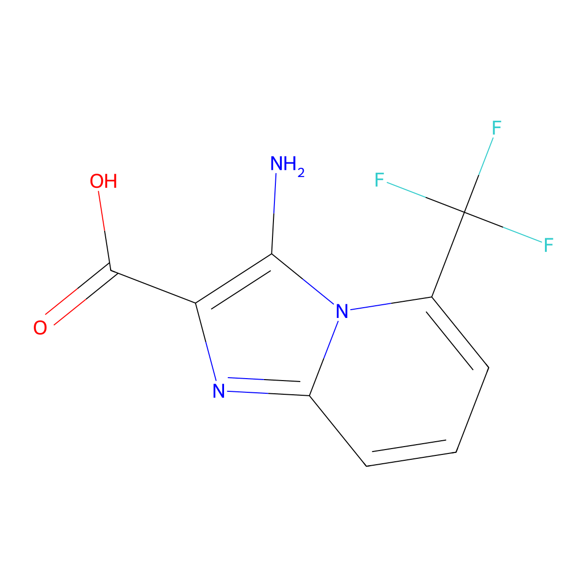 3-Amino-5-(trifluoromethyl)imidazo[1,2-A]pyridine-2-carboxylic acid molecular structure, CAS 2102409-20-9
