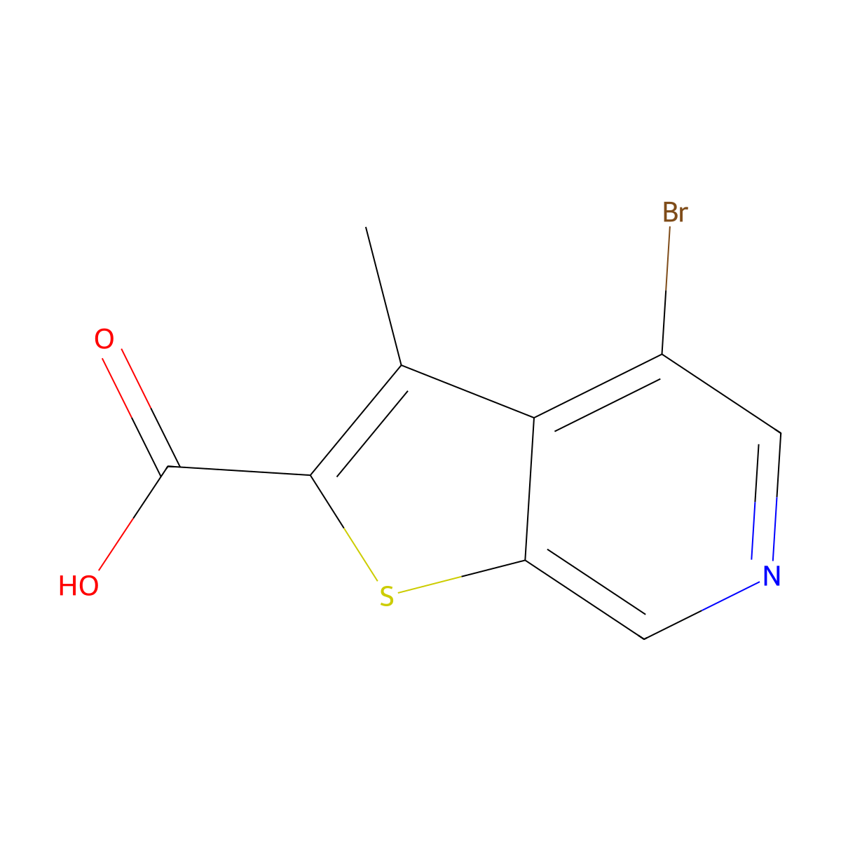 4-Bromo-3-methylthieno[2,3-C]pyridine-2-carboxylic acid molecular structure, CAS 2102409-58-3