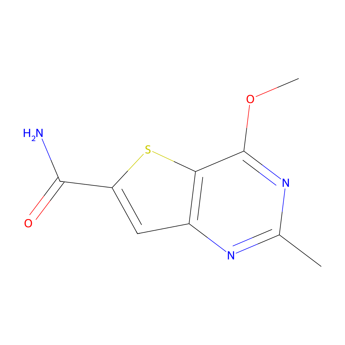 4-Methoxy-2-methylthieno[3,2-D]pyrimidine-6-carboxamide molecular structure, CAS 2102409-63-0