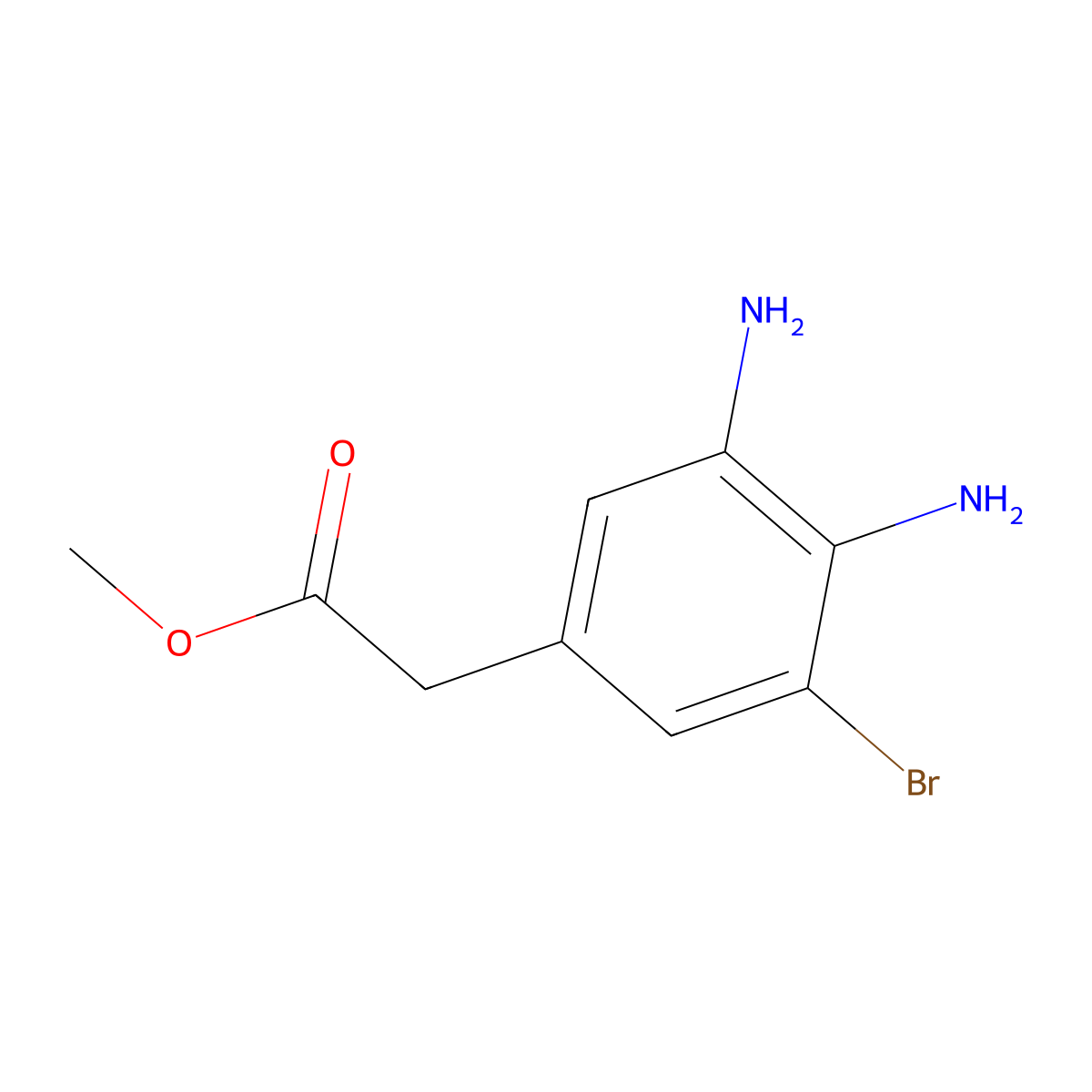 Methyl 3,4-diamino-5-bromophenylacetate molecular structure, CAS 2102409-68-5