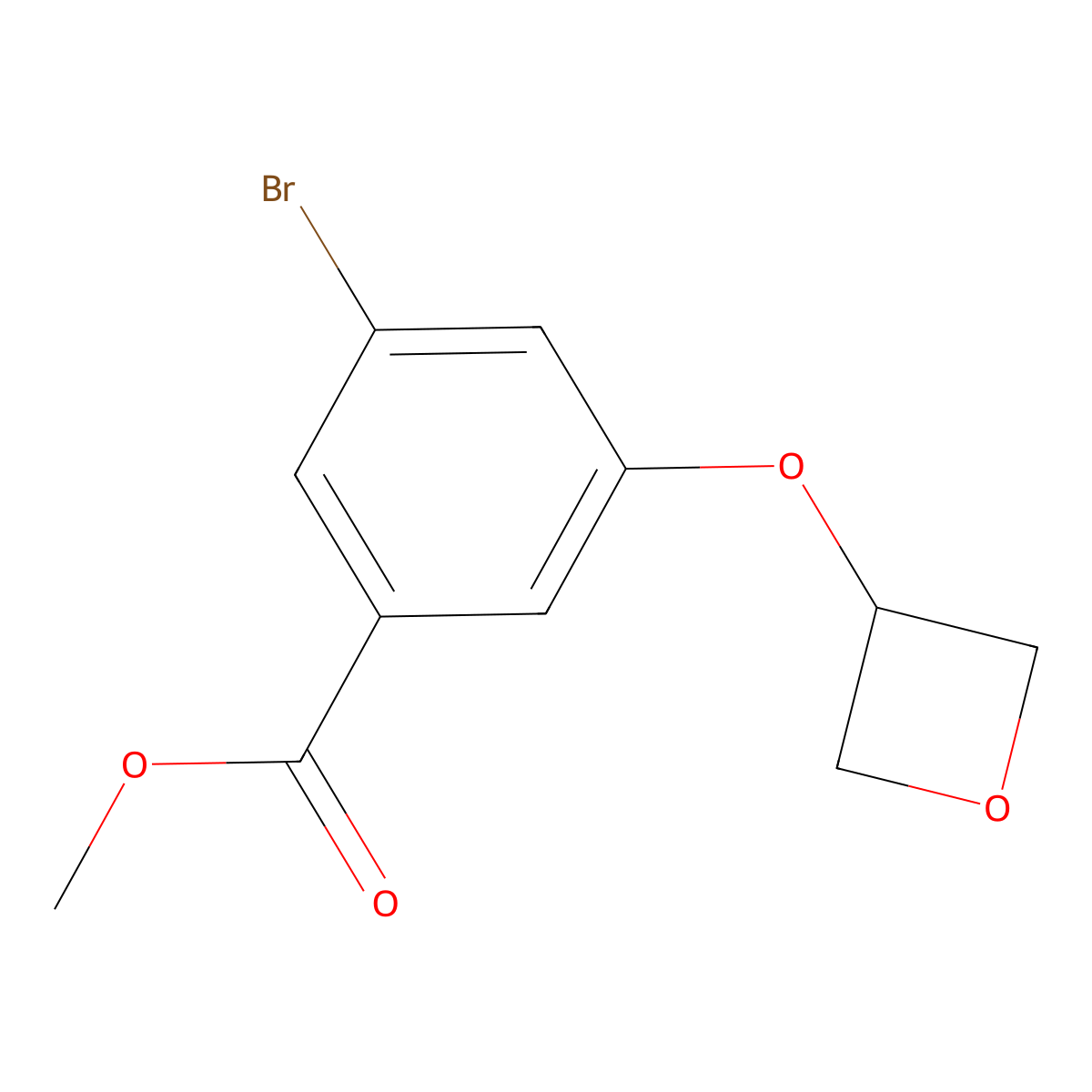Methyl 3-bromo-5-(oxetan-3-yloxy)benzoate molecular structure, CAS 2102409-74-3