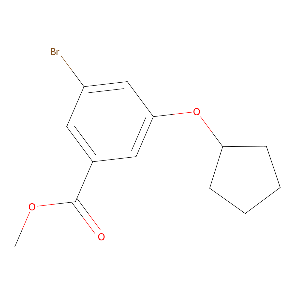 Methyl 3-bromo-5-(cyclopentyloxy)benzoate molecular structure, CAS 2102409-78-7