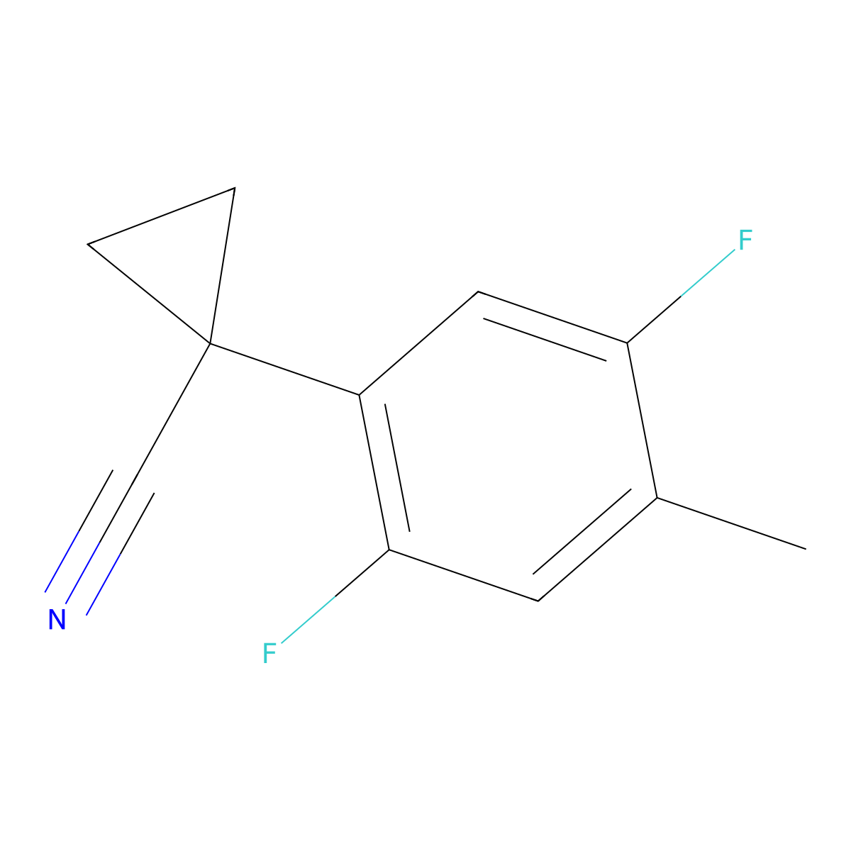 1-(2,5-Difluoro-4-methylphenyl)cyclopropane-1-carbonitrile molecular structure, CAS 2102409-84-5