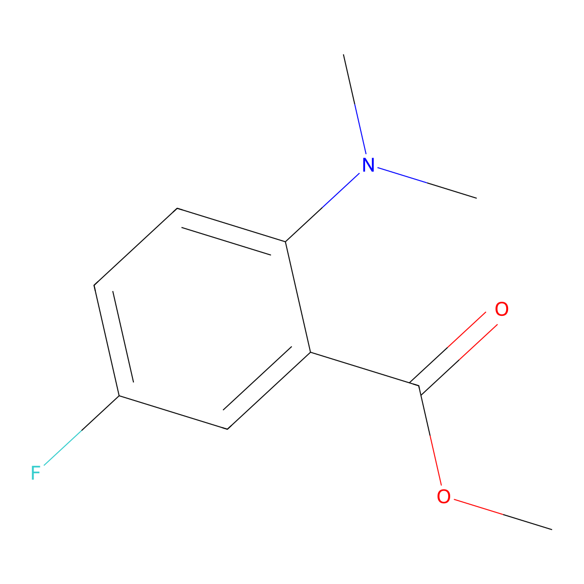 Methyl 2-(dimethylamino)-5-fluorobenzoate molecular structure, CAS 2102409-94-7