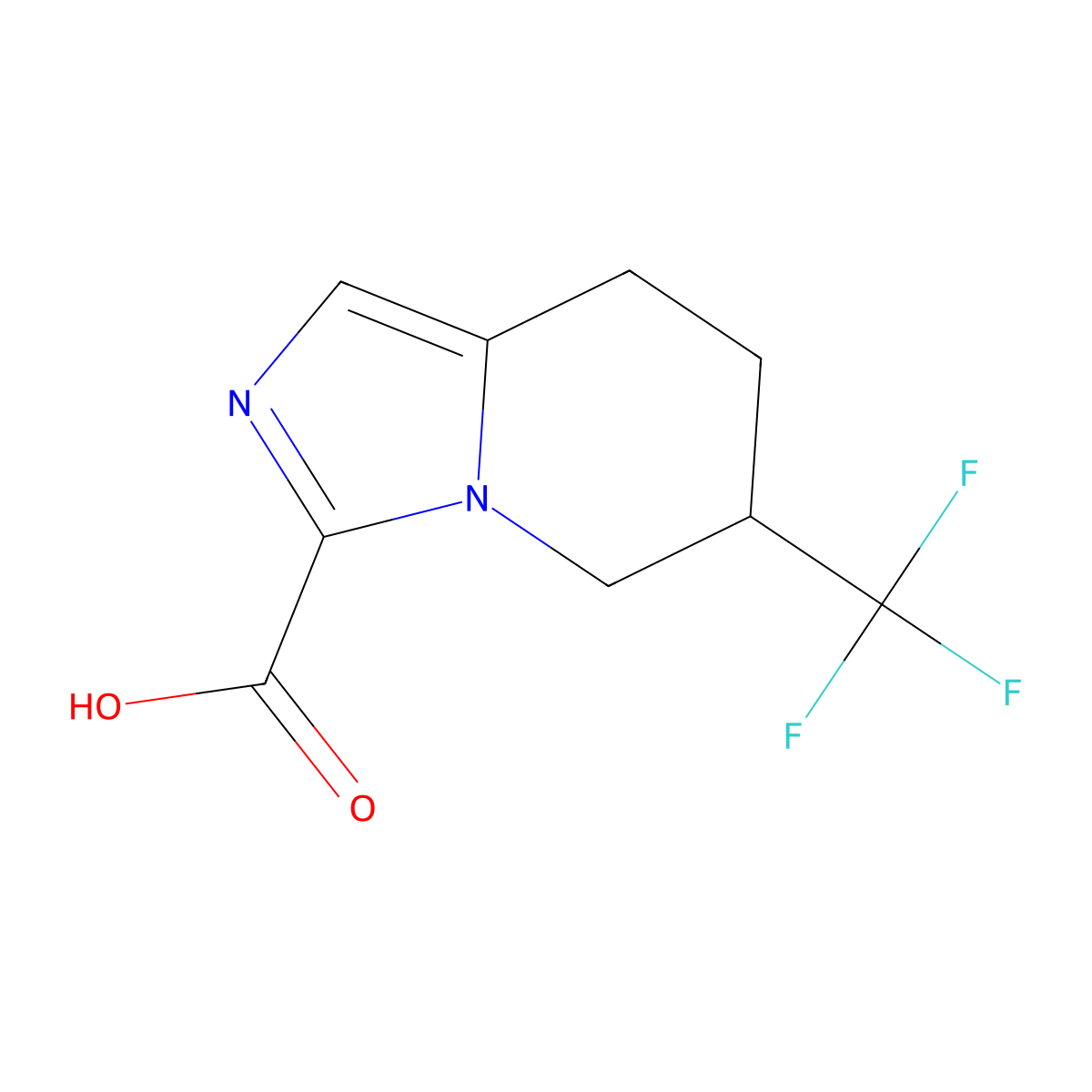 6-(Trifluoromethyl)-5,6,7,8-tetrahydroimidazo[1,5-A]pyridine-3-carboxylic acid molecular structure, CAS 2102409-99-2