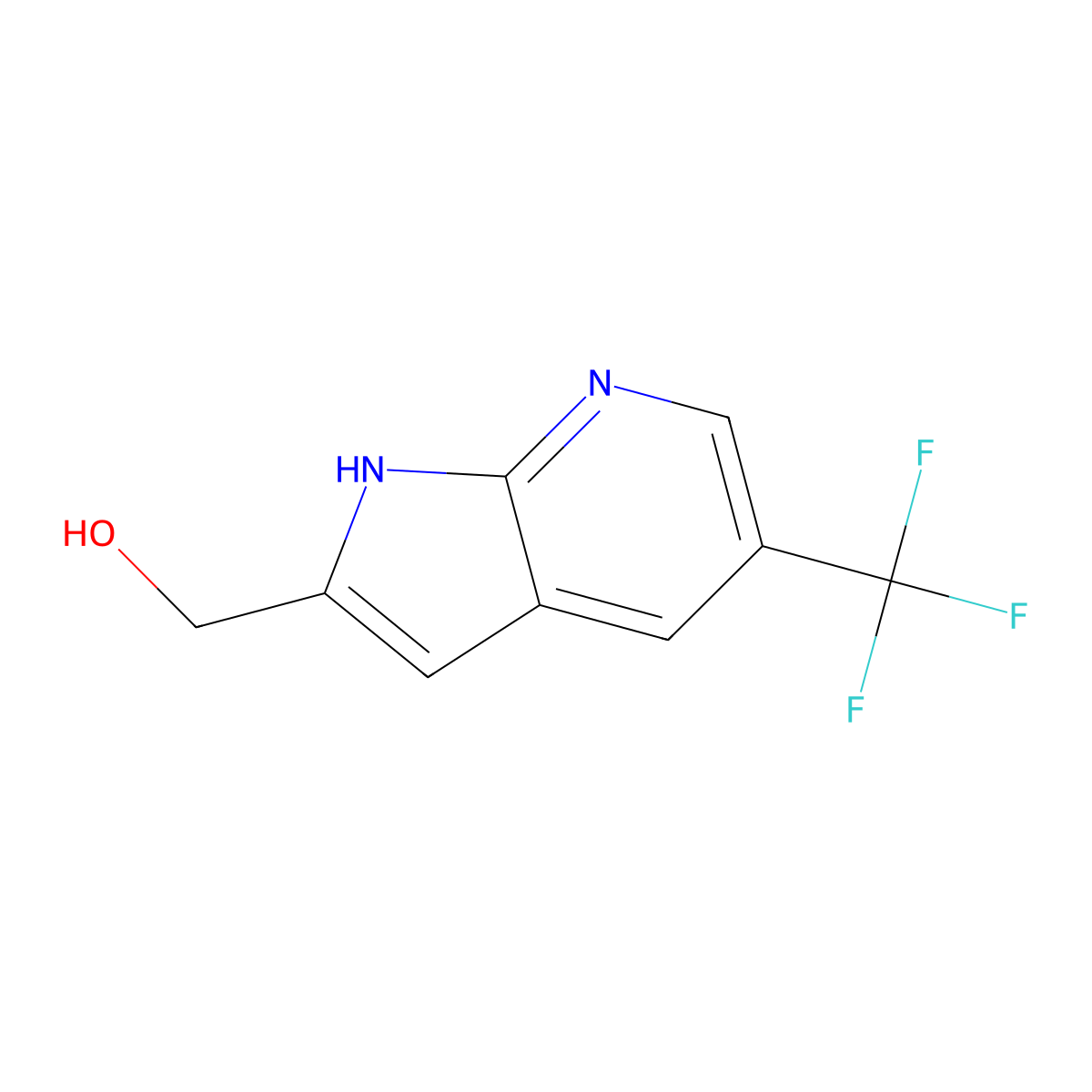 (5-(Trifluoromethyl)-1H-pyrrolo[2,3-B]pyridin-2-YL)methanol molecular structure, CAS 2102410-02-4