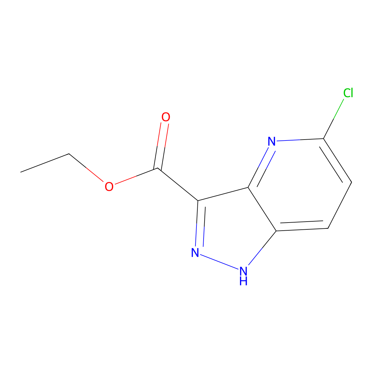Ethyl 5-chloro-1H-pyrazolo[4,3-B]pyridine-3-carboxylate molecular structure, CAS 2102410-03-5