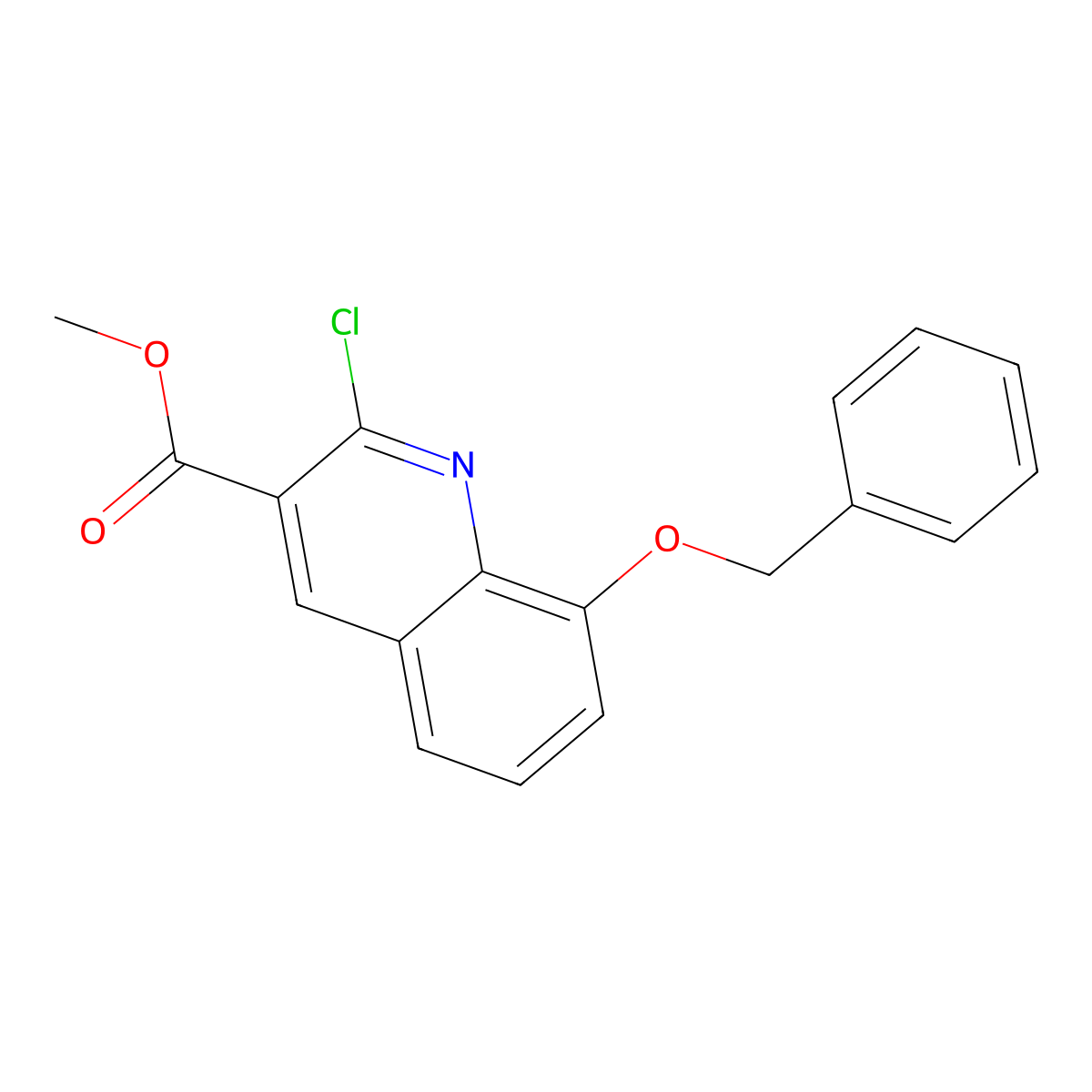 Methyl 8-(benzyloxy)-2-chloroquinoline-3-carboxylate molecular structure, CAS 2102410-04-6