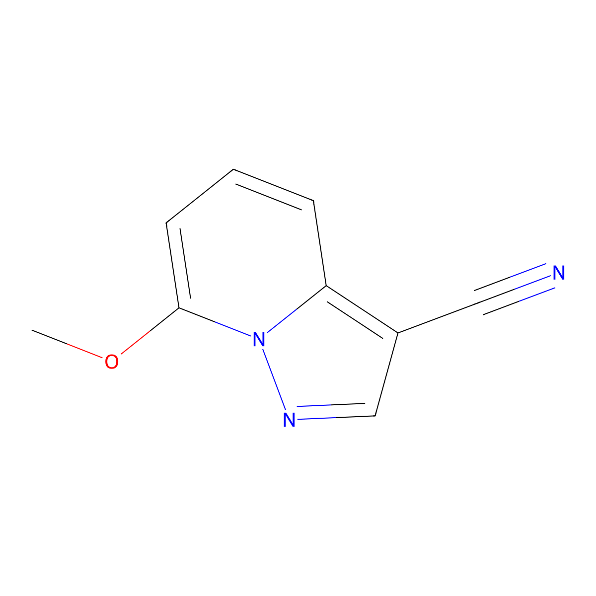 7-Methoxypyrazolo[1,5-A]pyridine-3-carbonitrile molecular structure, CAS 2102410-06-8