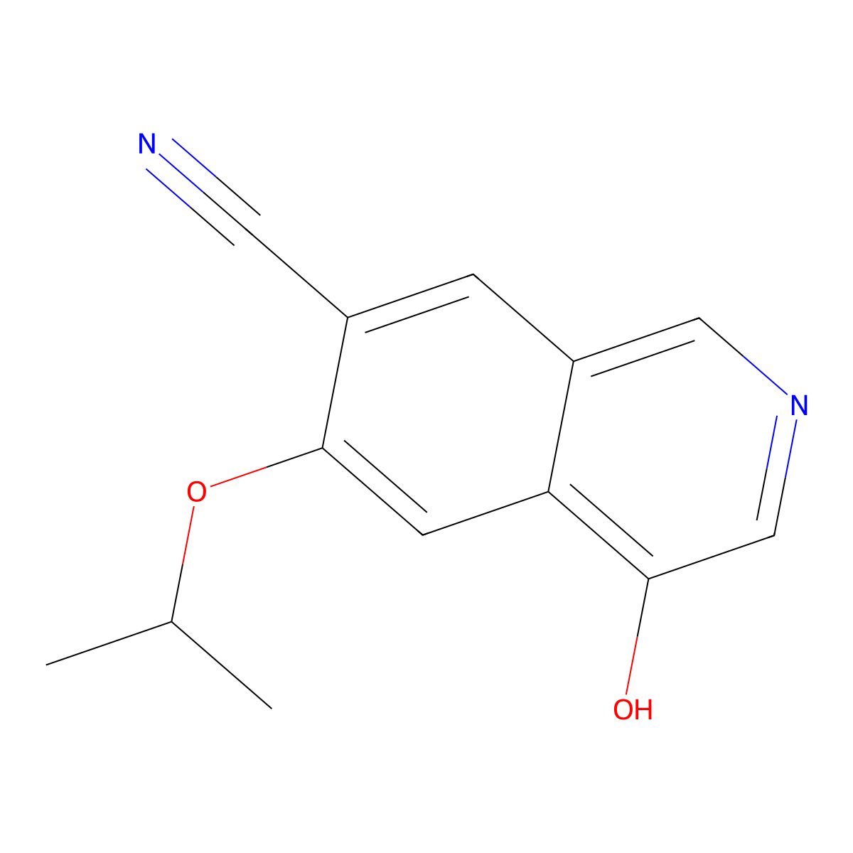 4-Hydroxy-6-isopropoxyisoquinoline-7-carbonitrile molecular structure, CAS 2102410-14-8