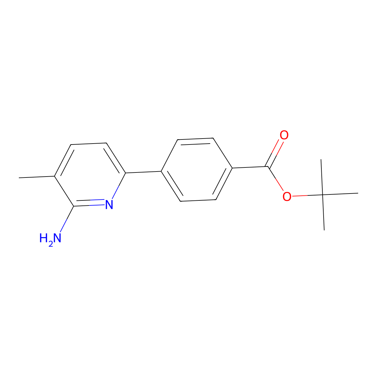 Tert-butyl 4-(6-amino-5-methylpyridin-2-YL)benzoate molecular structure, CAS 2102410-19-3