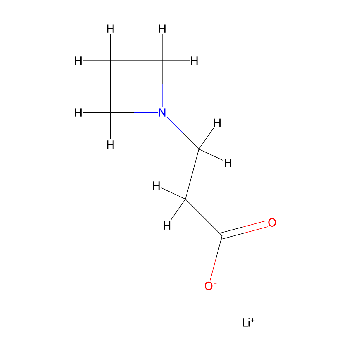 Lithium 3-(azetidin-1-yl)propanoic acid molecular structure, CAS 2102410-37-5
