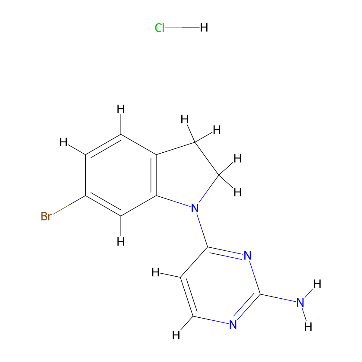 4-(6-Bromoindolin-1-YL)pyrimidin-2-amine hcl molecular structure, CAS 2102410-43-3