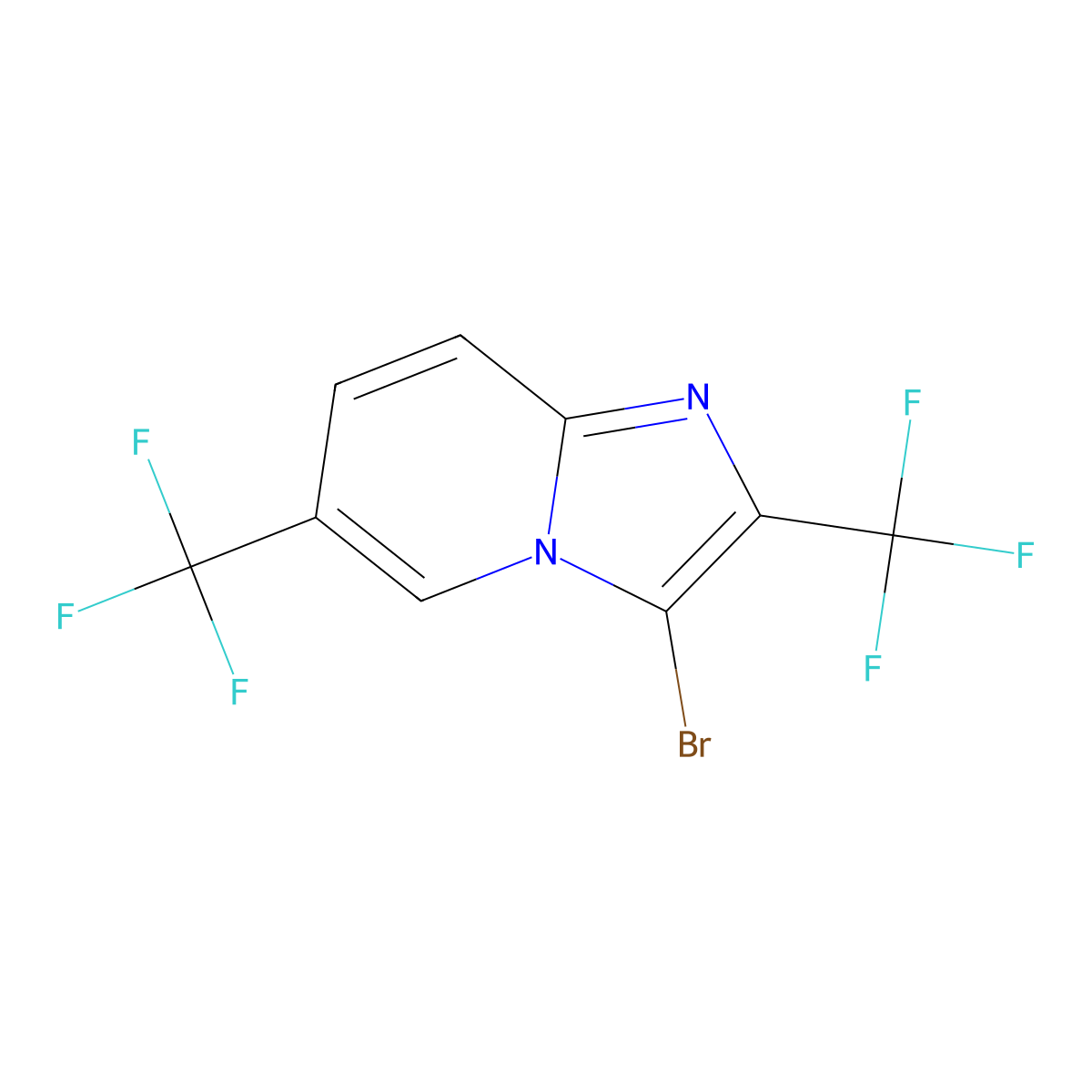 3-Bromo-2,6-bis(trifluoromethyl)imidazo[1,2-a]pyridine molecular structure, CAS 2102410-50-2