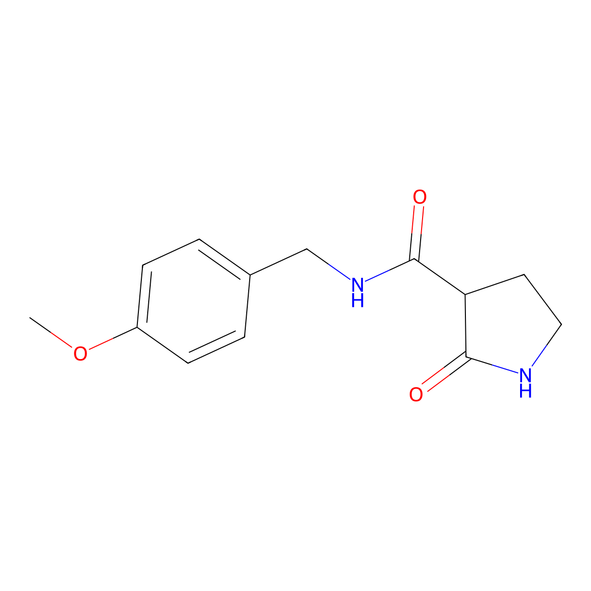 N-(4-methoxybenzyl)-2-oxopyrrolidine-3-carboxamide molecular structure, CAS 2102410-57-9