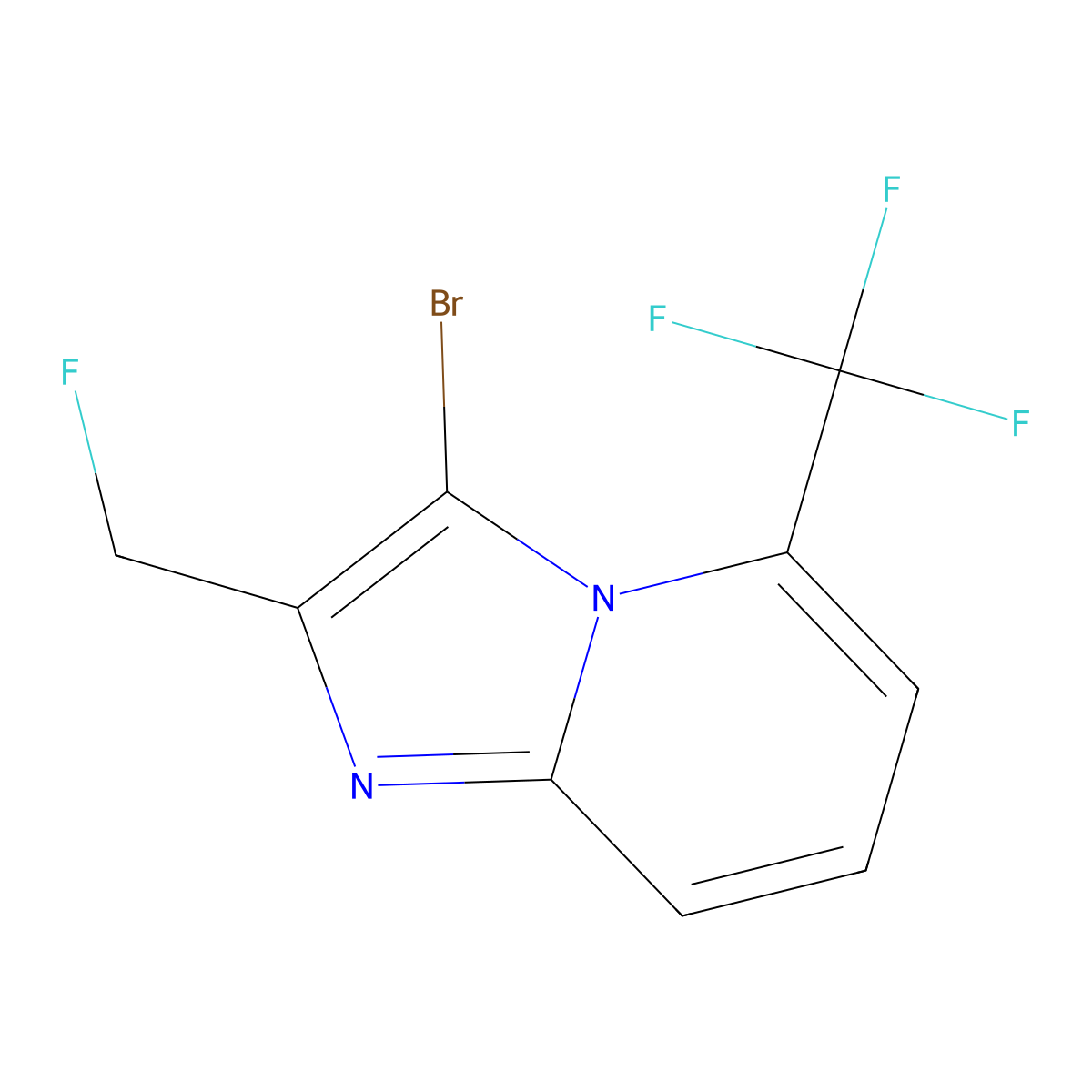 3-Bromo-2-(fluoromethyl)-5-(trifluoromethyl)imidazo[1,2-a]pyridine molecular structure, CAS 2102410-64-8