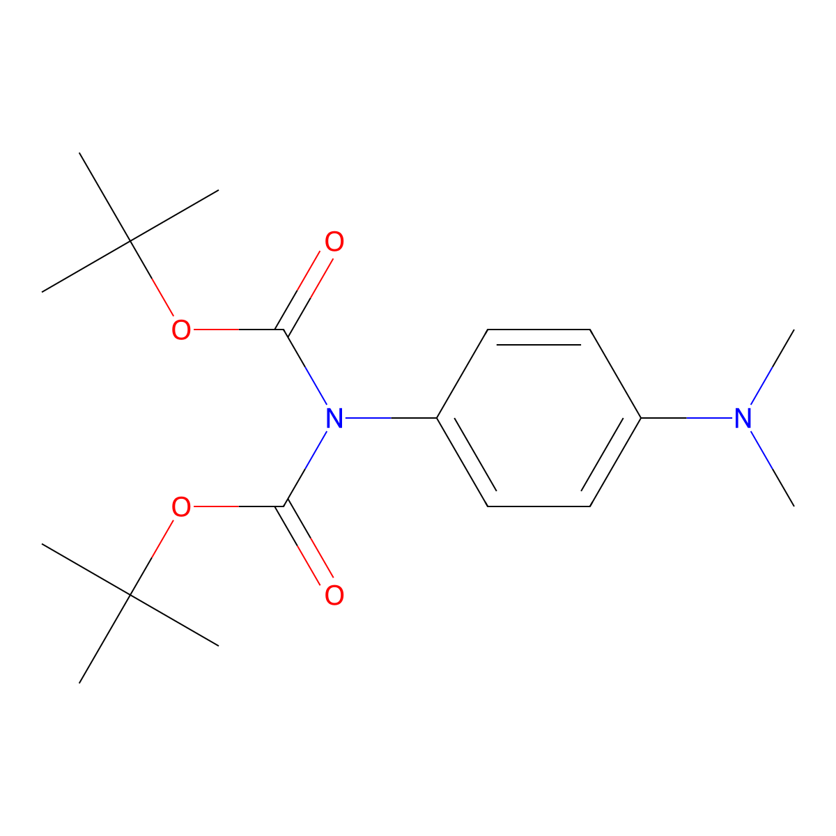 Di-tert-butyl 4-(dimethylamino)phenyliminodicarbonate molecular structure, CAS 2102410-66-0