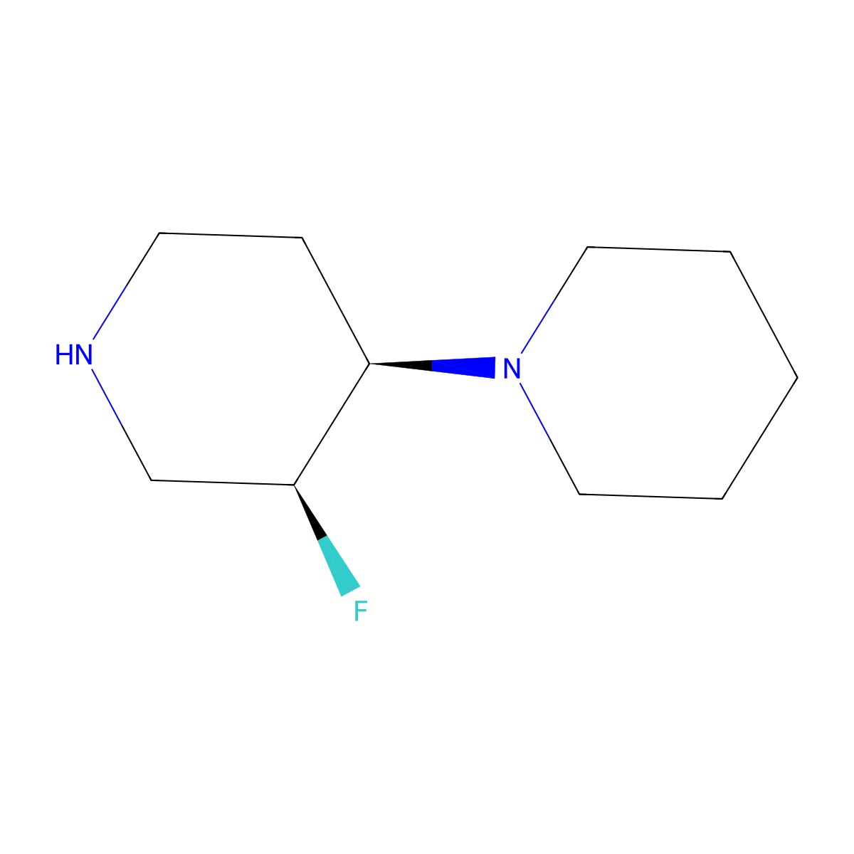 (3S,4R)-3-fluoro-1,4-bipiperidine molecular structure, CAS 2102410-81-9