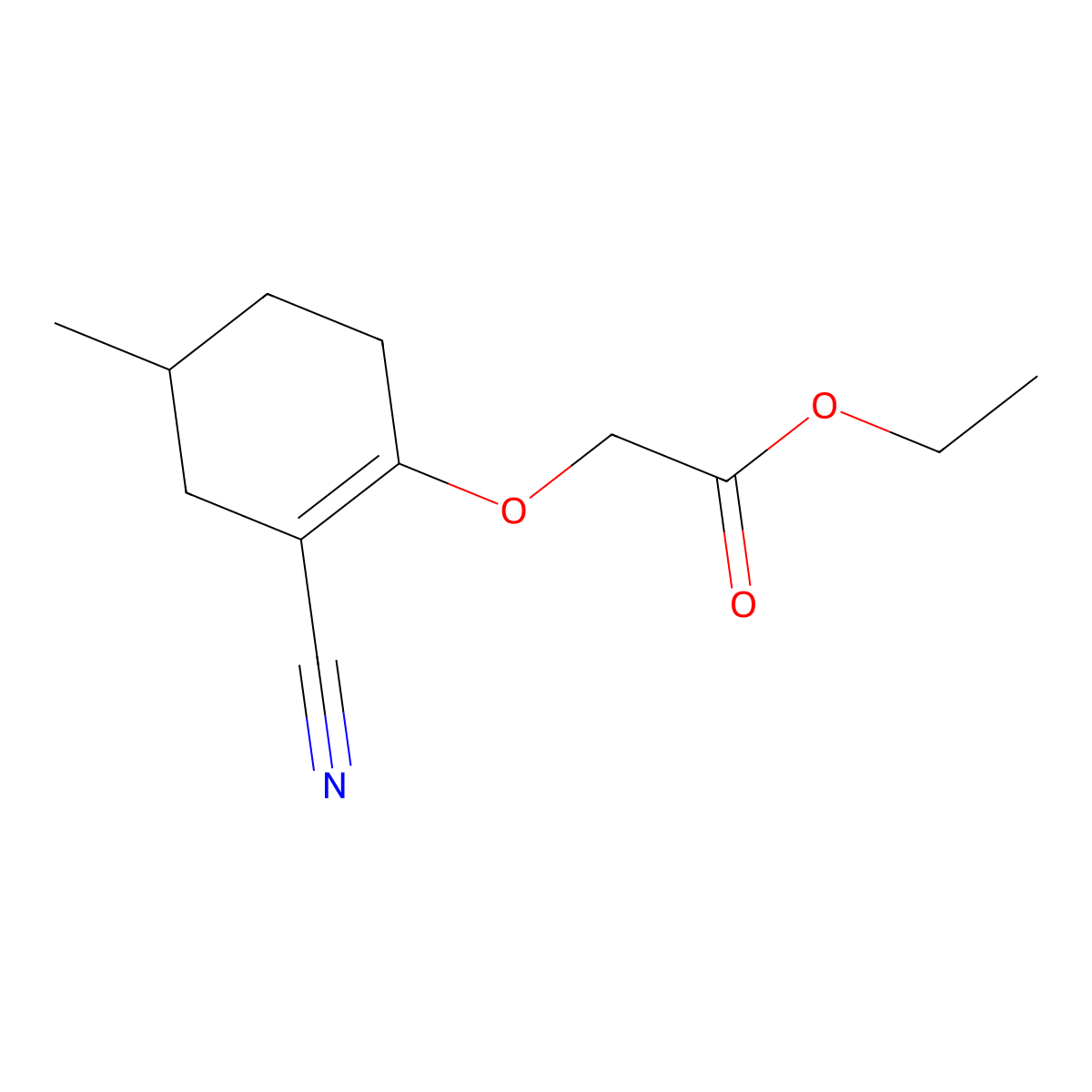 Ethyl 2-((2-cyano-4-methylcyclohex-1-EN-1-YL)oxy)acetate molecular structure, CAS 2102410-83-1