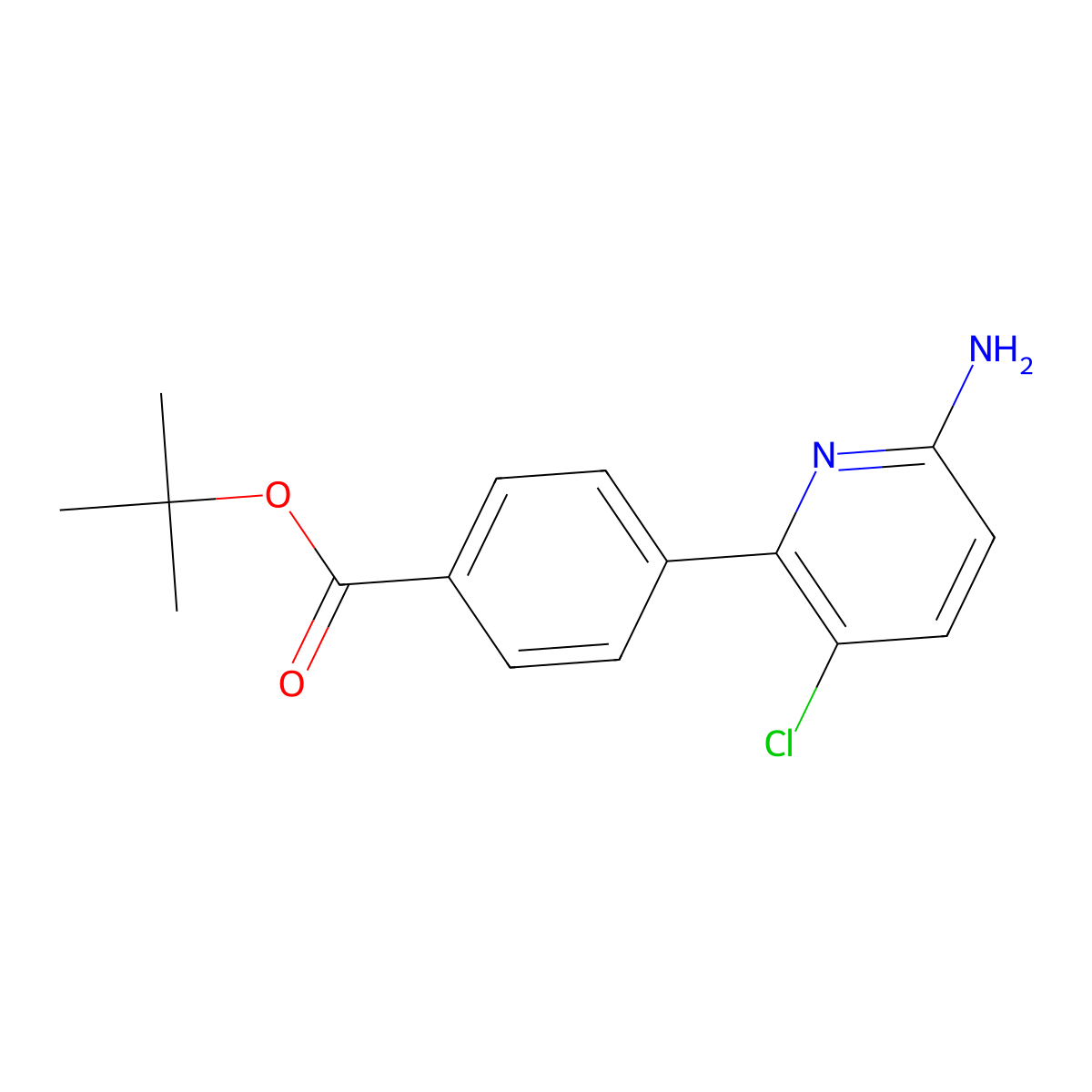 Tert-butyl 4-(6-amino-3-chloropyridin-2-YL)benzoate molecular structure, CAS 2102410-89-7