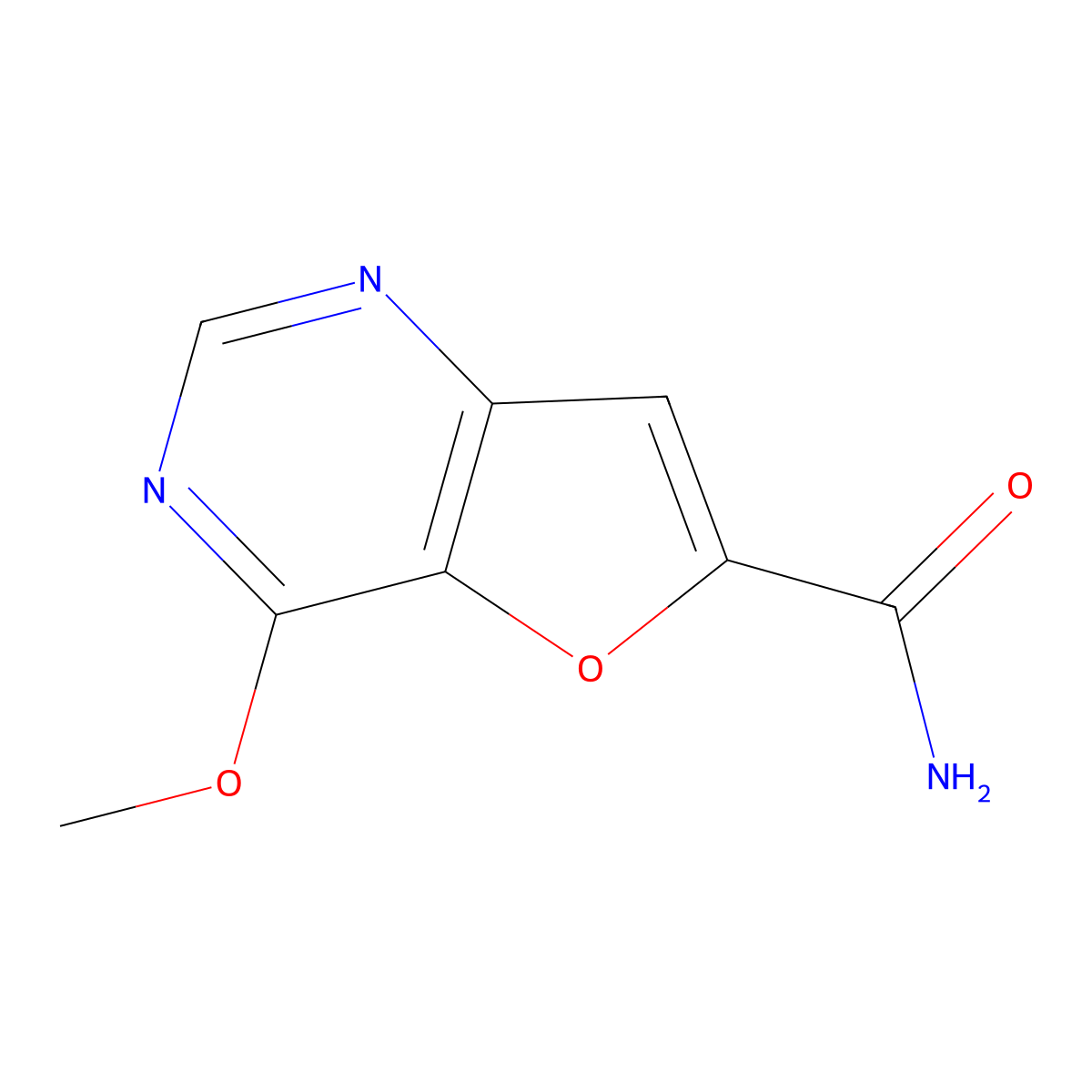 4-Methoxyfuro[3,2-D]pyrimidine-6-carboxamide molecular structure, CAS 2102410-97-7