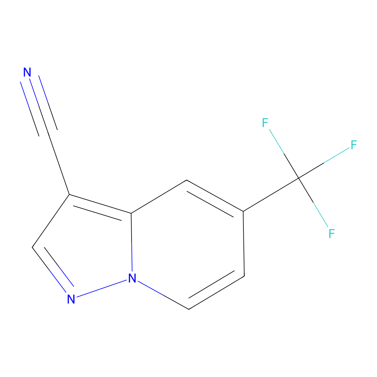 5-(Trifluoromethyl)pyrazolo[1,5-A]pyridine-3-carbonitrile molecular structure, CAS 2102411-01-6