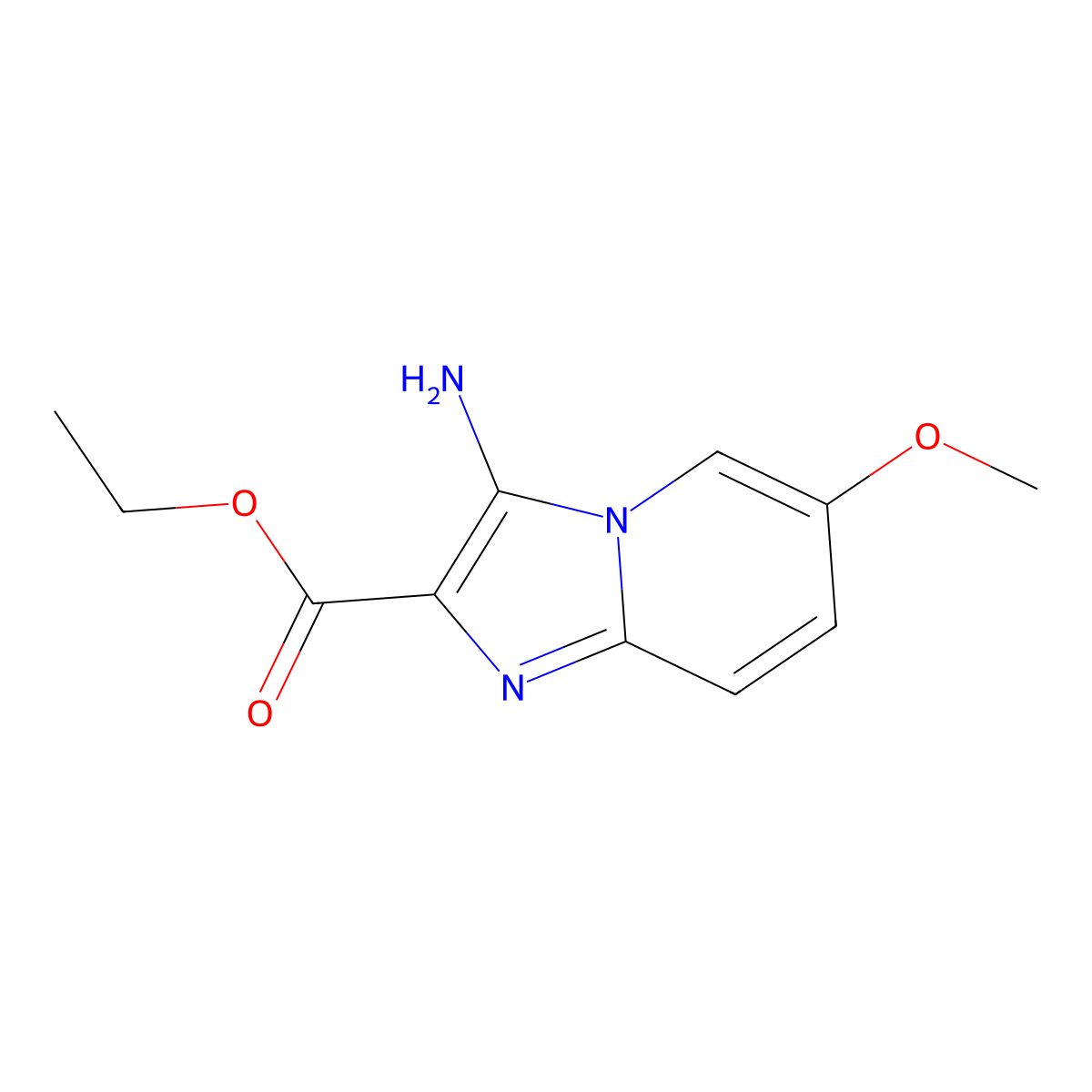 Ethyl 3-amino-6-methoxyimidazo[1,2-A]pyridine-2-carboxylate molecular structure, CAS 2102411-07-2