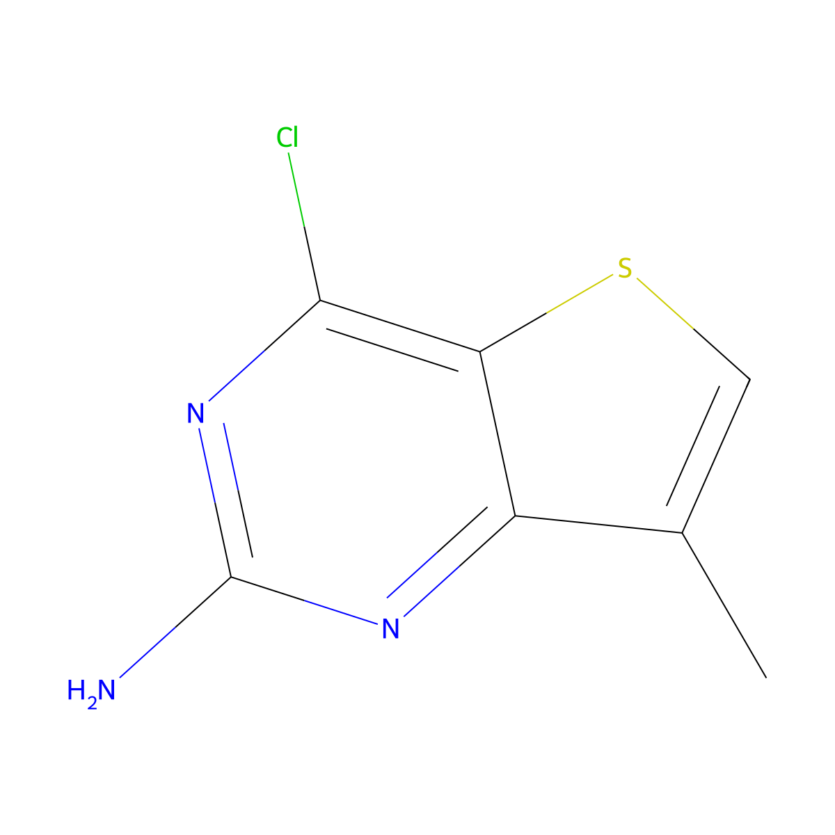 4-Chloro-7-methylthieno(3,2-d)pyrimidin-2-amine molecular structure, CAS 2102411-15-2