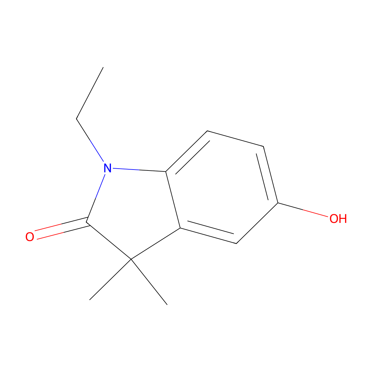 1-Ethyl-5-hydroxy-3,3-dimethylindolin-2-one molecular structure, CAS 2102411-19-6