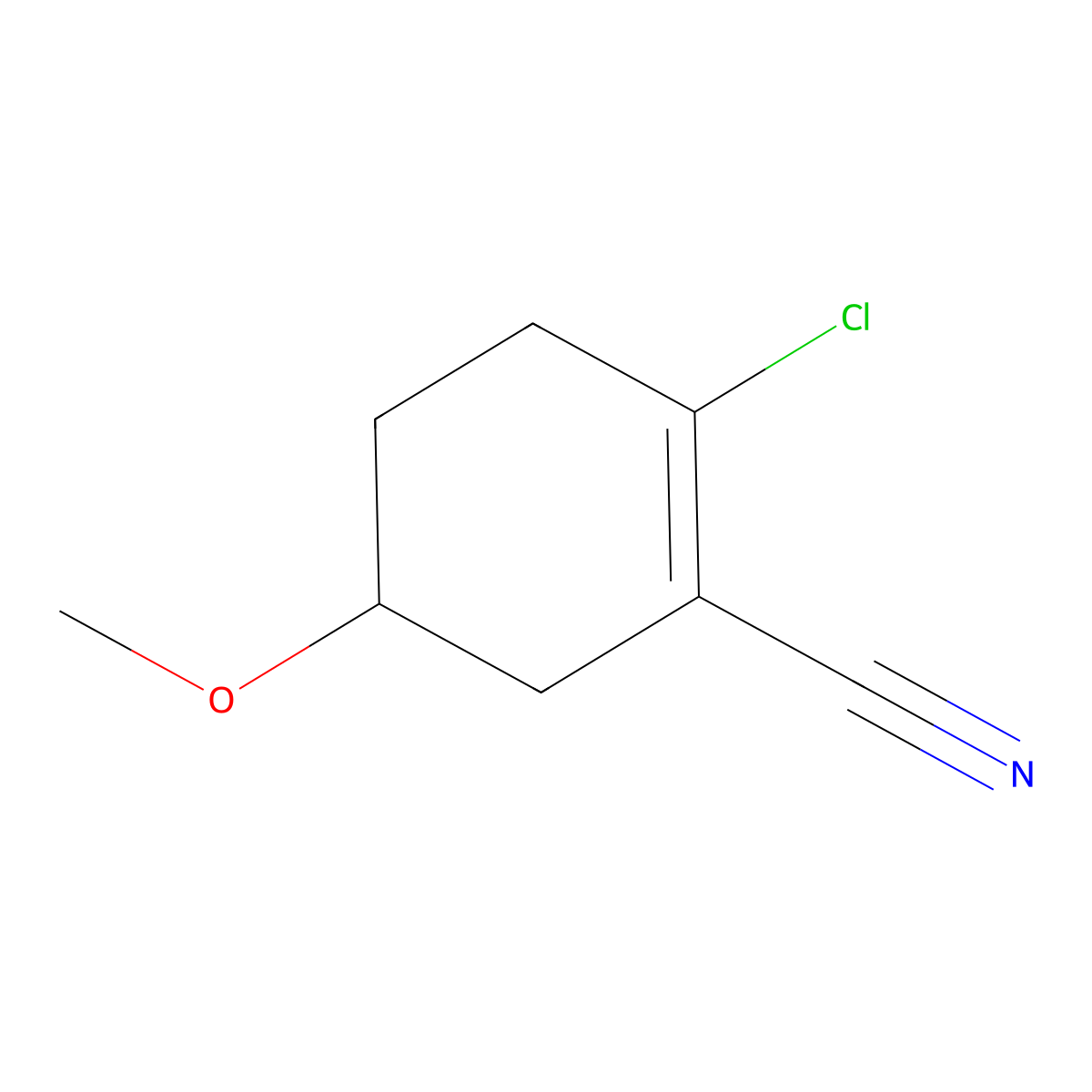 2-Chloro-5-methoxycyclohex-1-ene-1-carbonitrile molecular structure, CAS 2102411-21-0