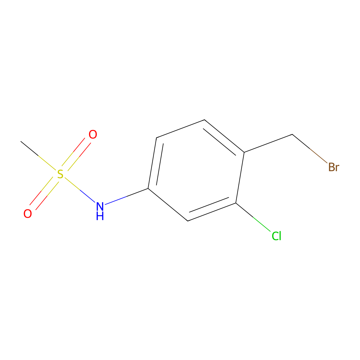 N-(4-(Bromomethyl)-3-chlorophenyl)methanesulfonamide molecular structure, CAS 2102411-22-1