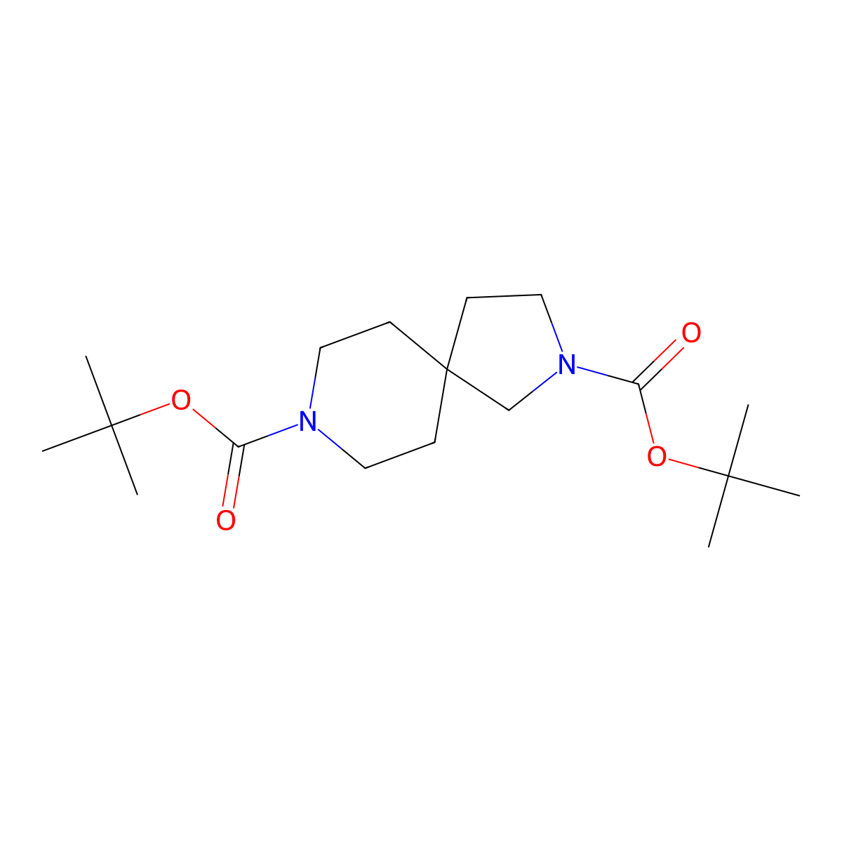 DI-Tert-butyl 2,8-diazaspiro[4.5]decane-2,8-dicarboxylate molecular structure, CAS 2102411-24-3