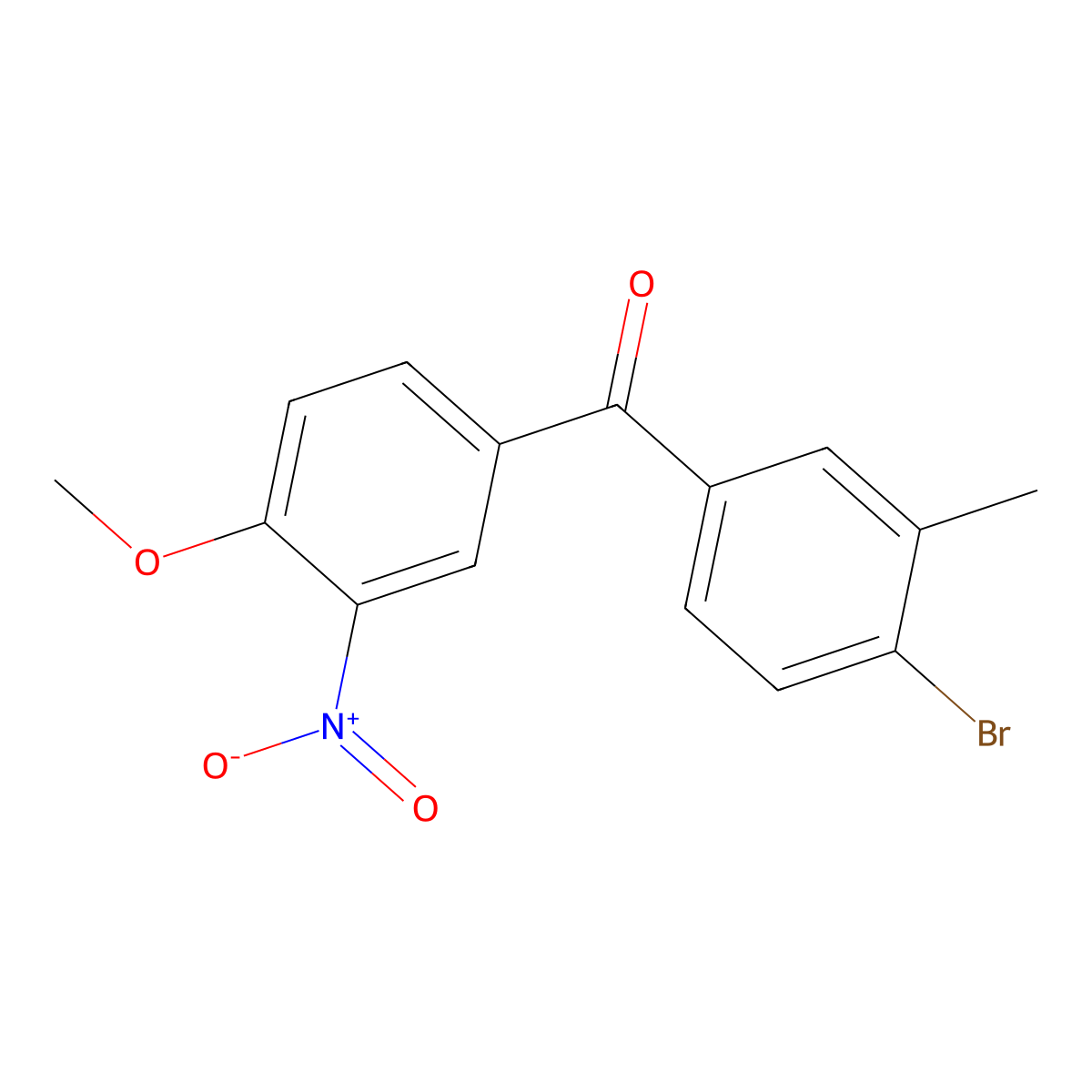 (4-Bromo-3-methylphenyl)(4-methoxy-3-nitrophenyl)methanone molecular structure, CAS 2102411-41-4