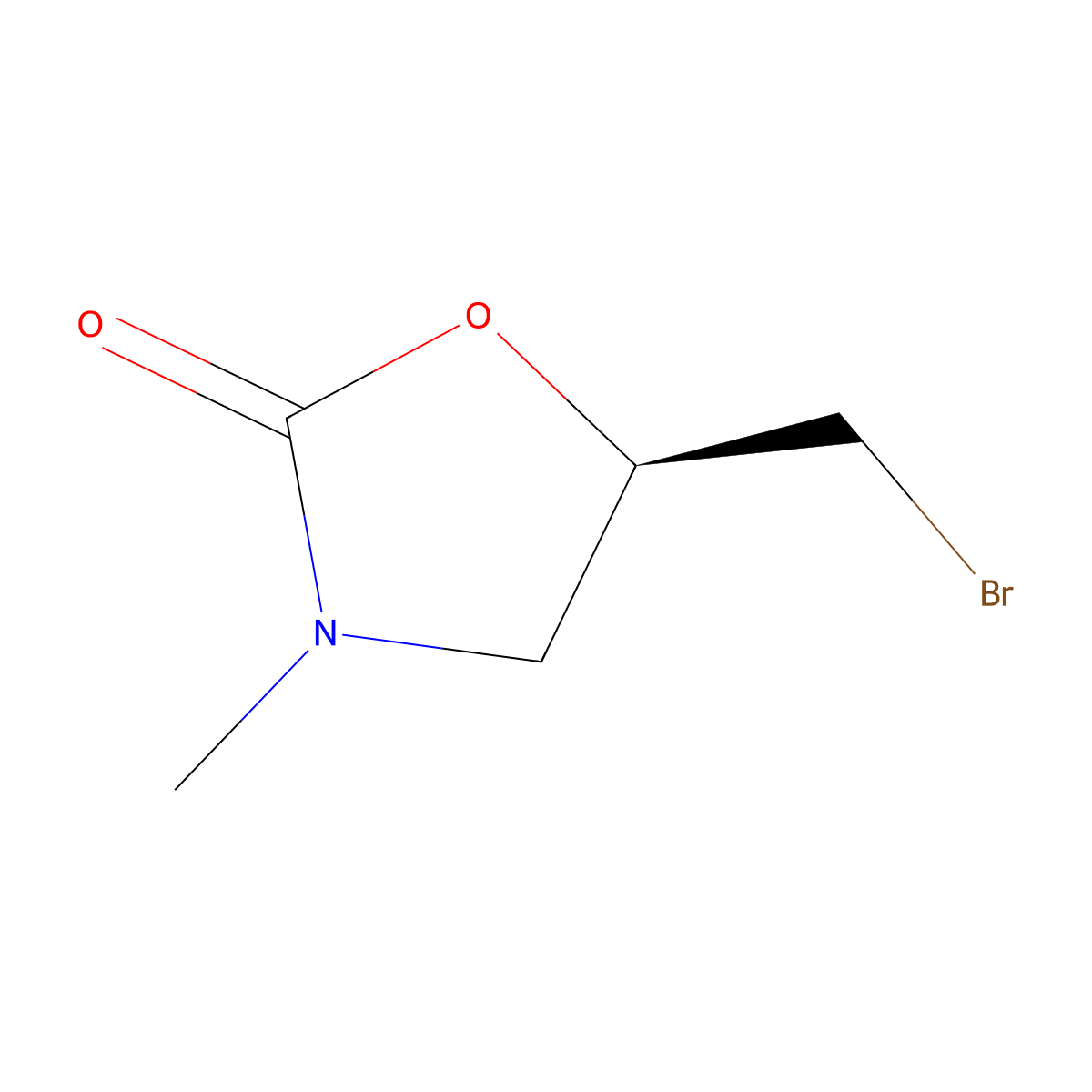 (5R)-5-(bromomethyl)-3-methyl-1,3-oxazolidin-2-one molecular structure, CAS 2102411-45-8