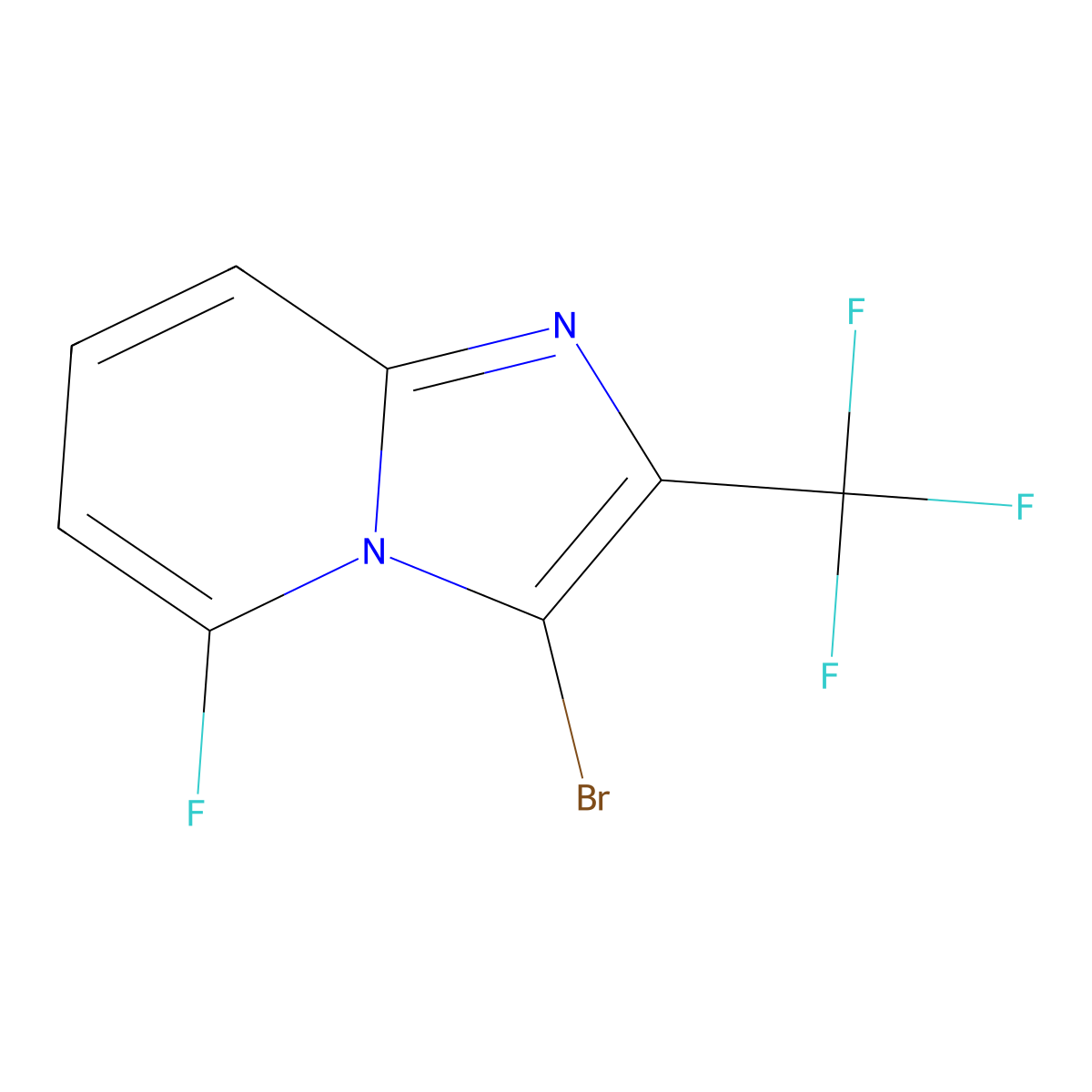 3-Bromo-5-fluoro-2-(trifluoromethyl)imidazo[1,2-a]pyridine molecular structure, CAS 2102411-46-9
