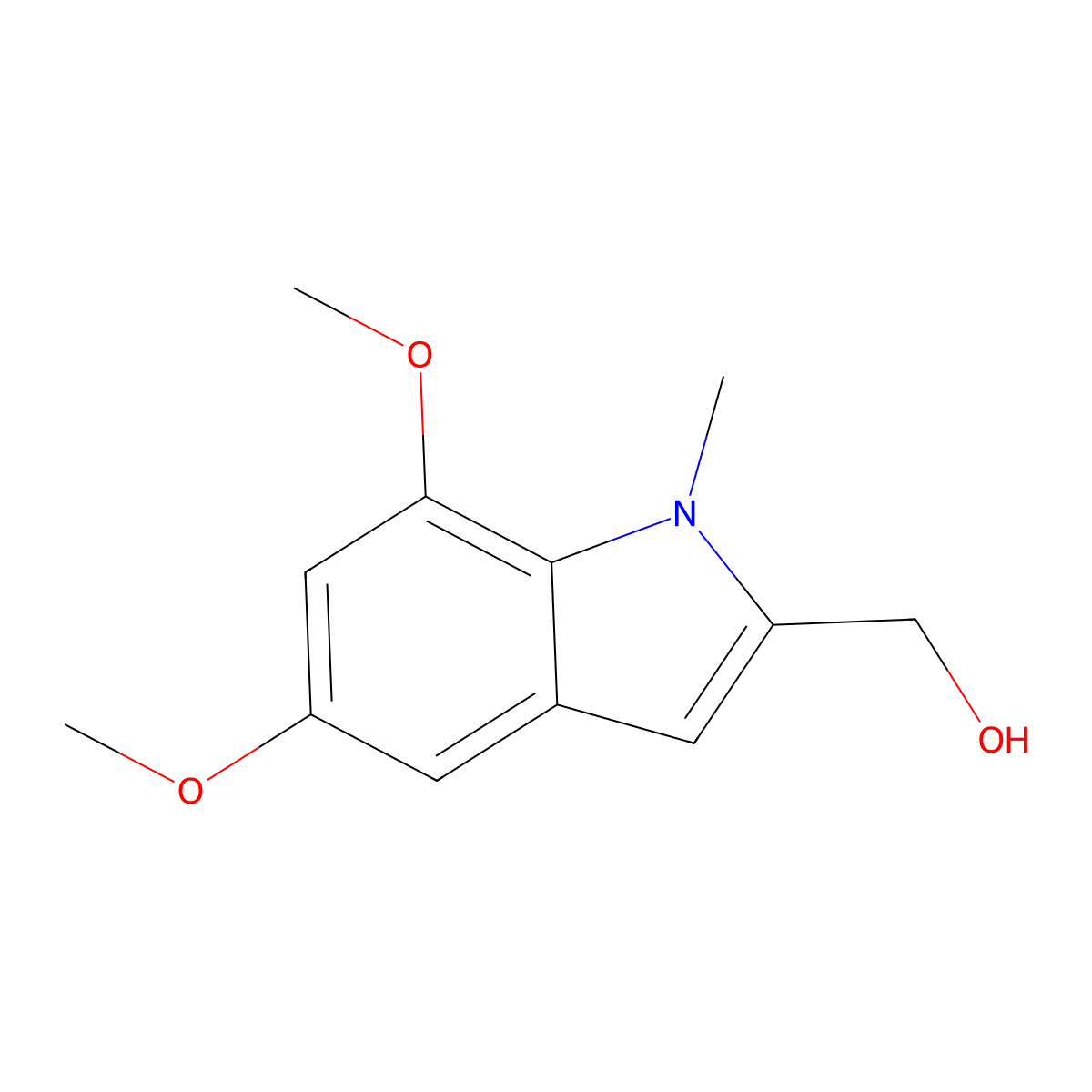 (5,7-dimethoxy-1-methyl-1H-indol-2-yl)methanol molecular structure, CAS 2102411-49-2