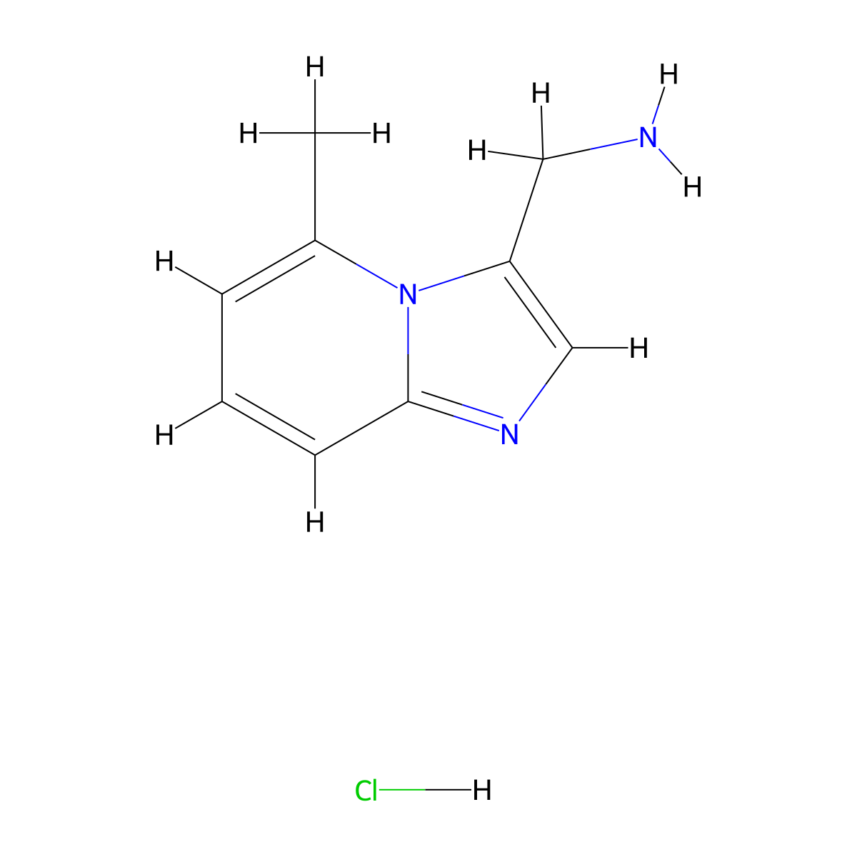(5-Methylimidazo[1,2-A]pyridin-3-YL)methanamine hcl molecular structure, CAS 2102411-52-7