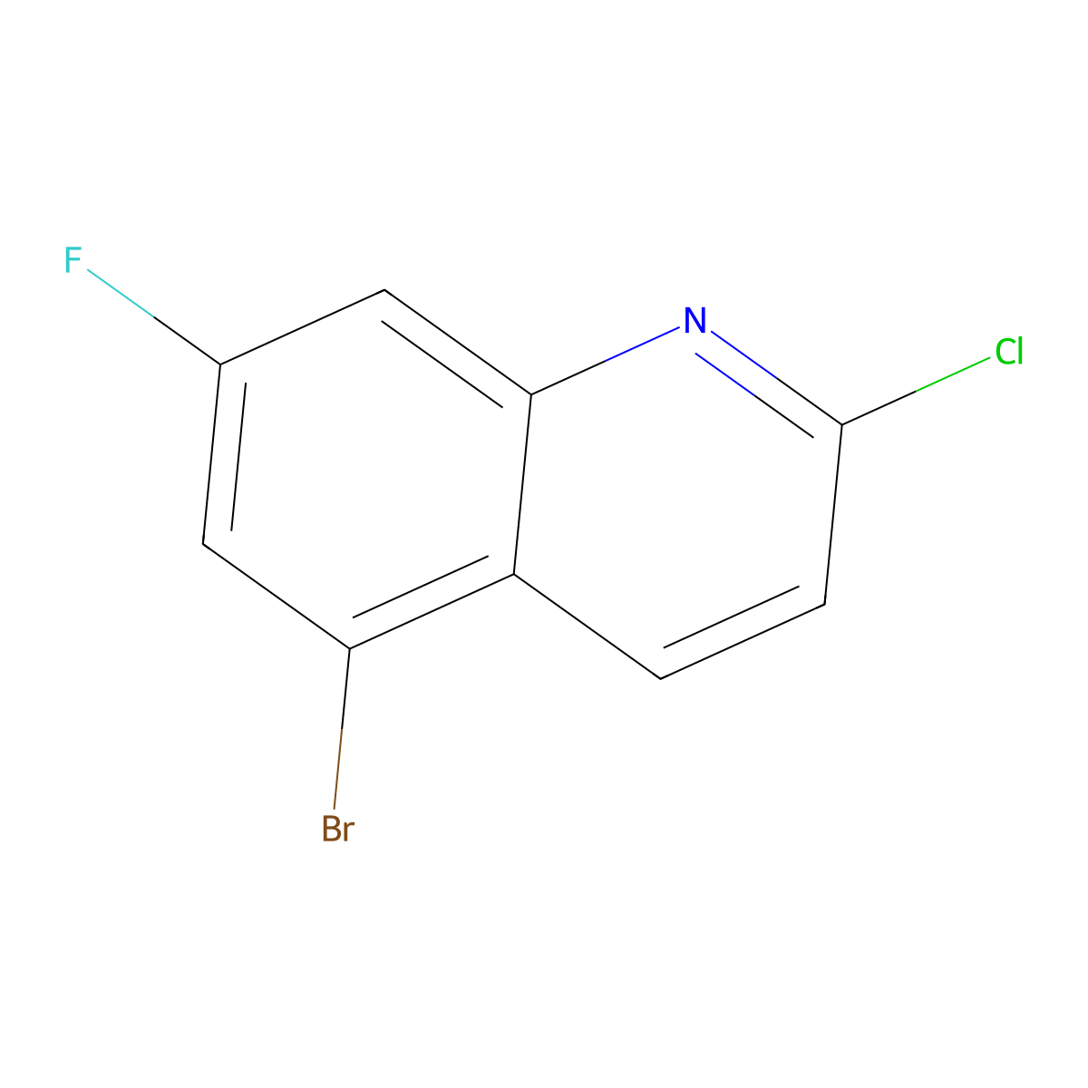 5-Bromo-2-chloro-7-fluoroquinoline molecular structure, CAS 2102411-63-0