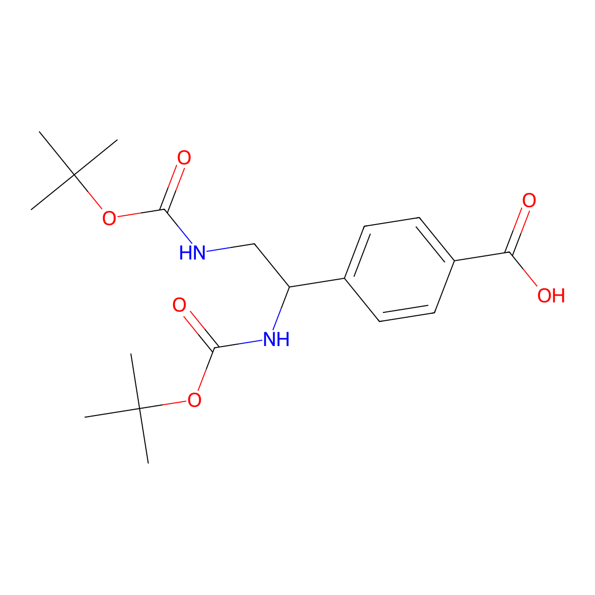 4-(2,2,11,11-Tetramethyl-4,9-dioxo-3,10-dioxa-5,8-diazadodecan-6-yl)benzoic acid molecular structure, CAS 2102411-64-1