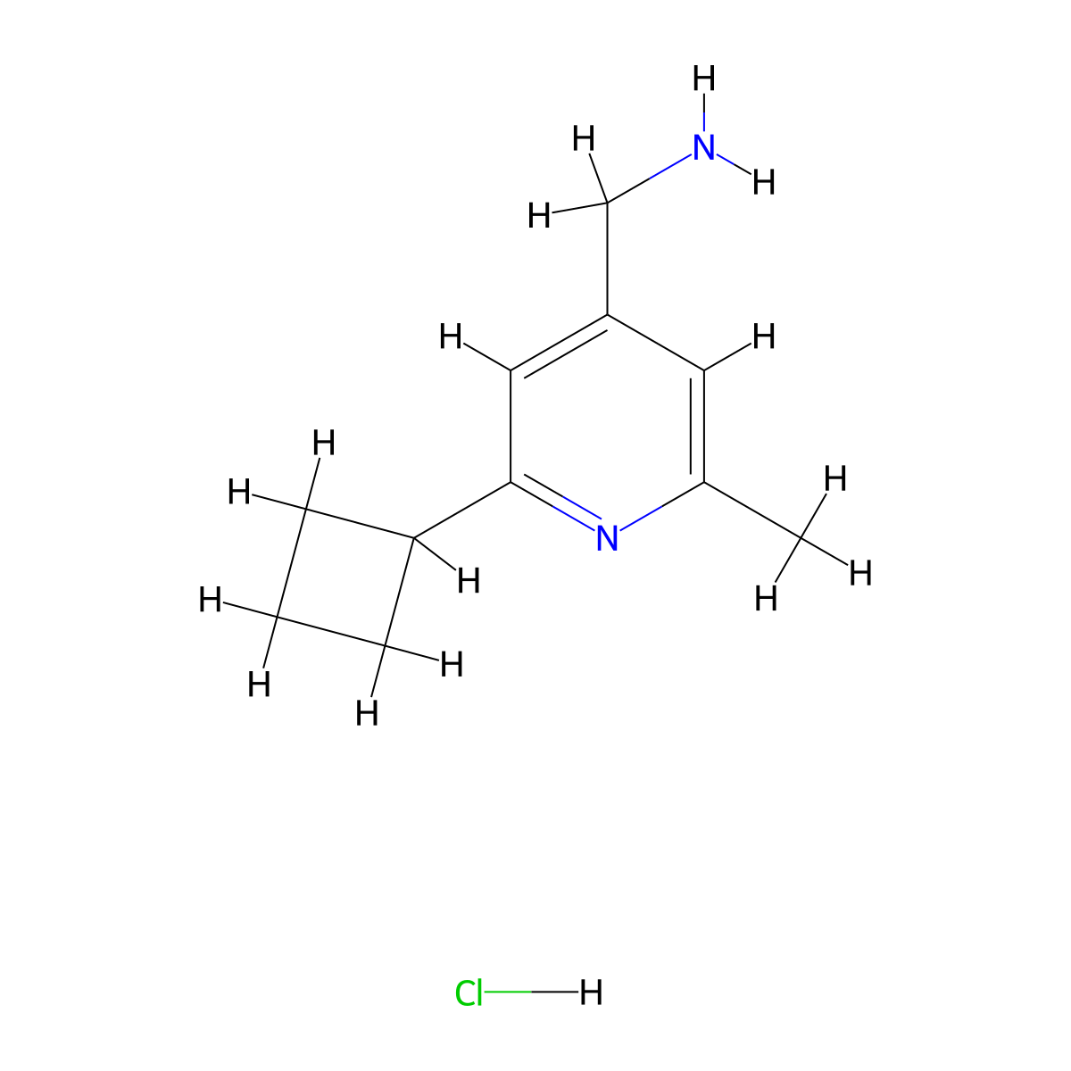 (2-Cyclobutyl-6-methylpyridin-4-YL)methanamine hcl molecular structure, CAS 2102411-72-1