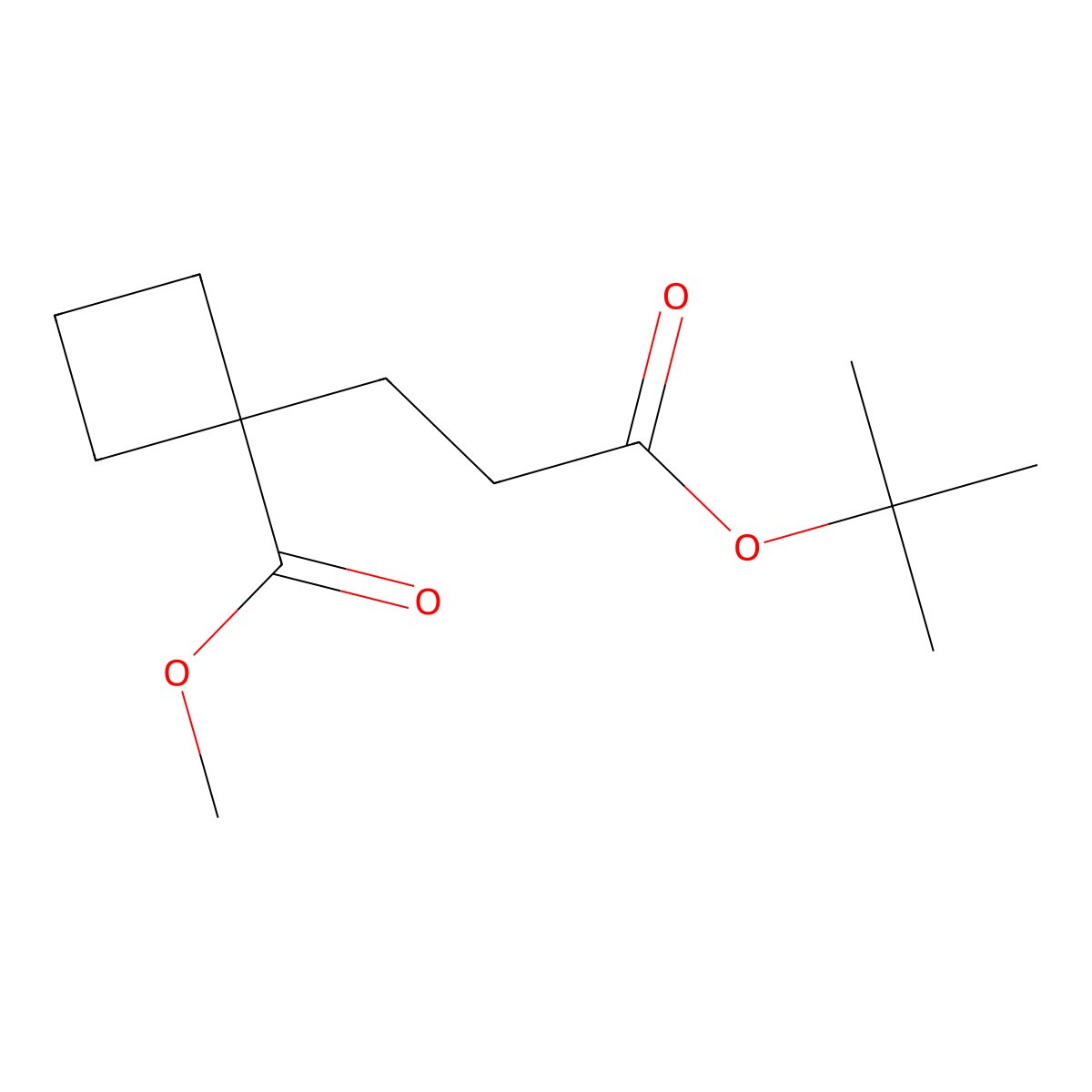 Methyl 1-(3-(tert-butoxy)-3-oxopropyl)cyclobutane-1-carboxylate molecular structure, CAS 2102411-74-3