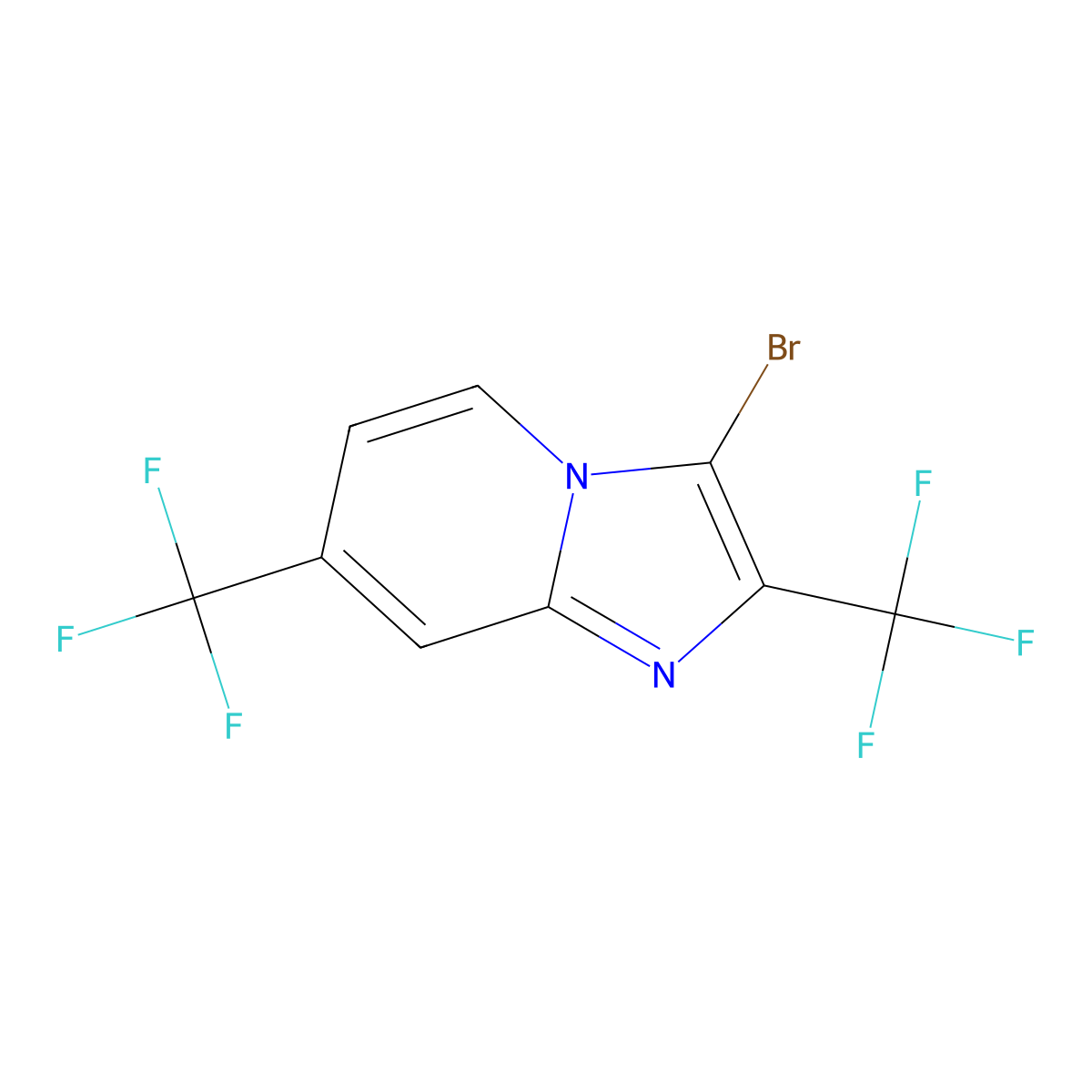 3-Bromo-2,7-bis(trifluoromethyl)imidazo[1,2-a]pyridine molecular structure, CAS 2102411-79-8