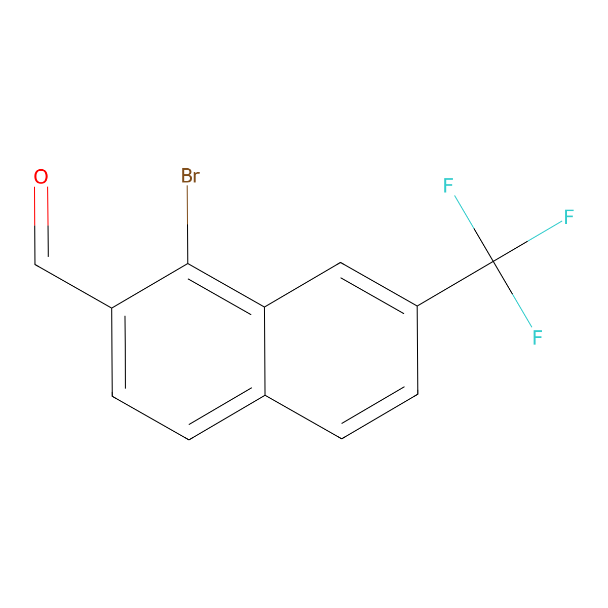 1-Bromo-7-(trifluoromethyl)-2-naphthaldehyde molecular structure, CAS 2102411-81-2