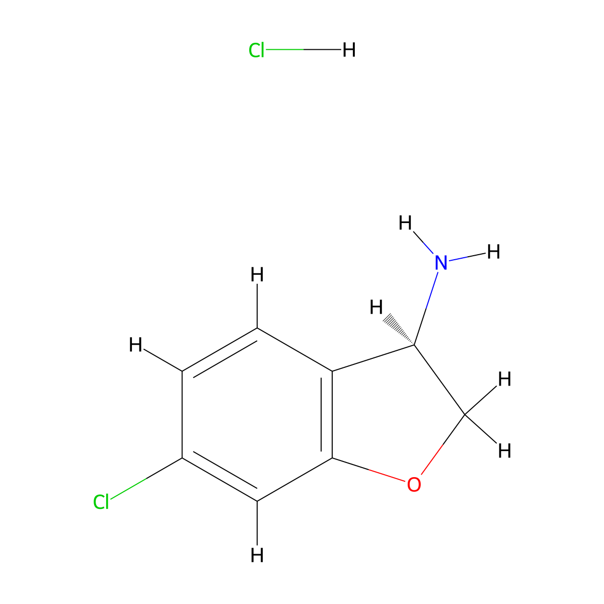 (R)-6-Chloro-2,3-dihydrobenzofuran-3-amine hydrochloride molecular structure, CAS 2102411-86-7