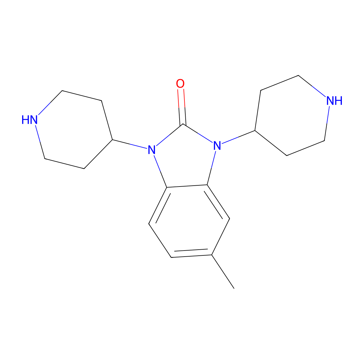 5-methyl-1,3-di(piperidin-4-yl)-1H-benzo[d]imidazol-2(3H)-one molecular structure, CAS 2102411-87-8