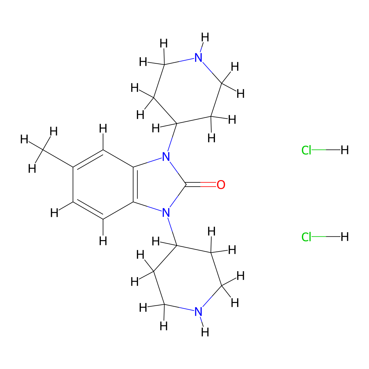 5-Methyl-1,3-DI(piperidin-4-YL)-1H-benzo[D]imidazol-2(3H)-one 2hcl molecular structure, CAS 2102411-88-9