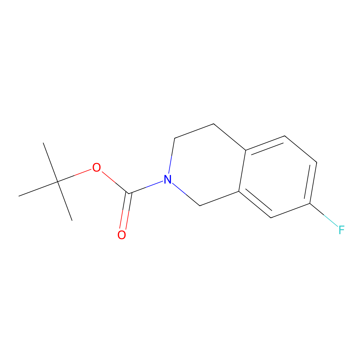 tert-butyl 7-fluoro-3,4-dihydroisoquinoline-2(1H)-carboxylate molecular structure, CAS 2102412-01-9