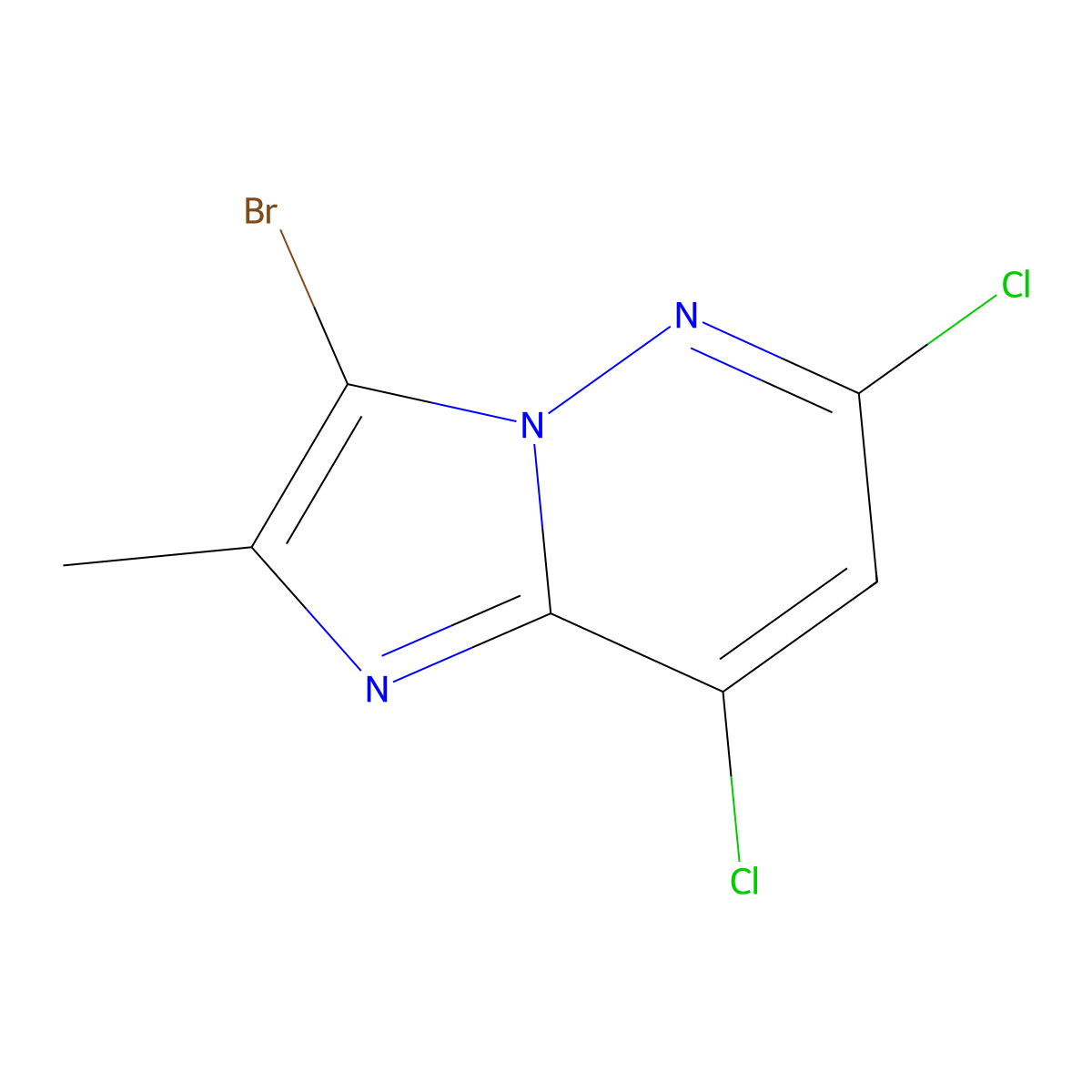 3-Bromo-6,8-dichloro-2-methylimidazo[1,2-B]pyridazine molecular structure, CAS 2102412-09-7