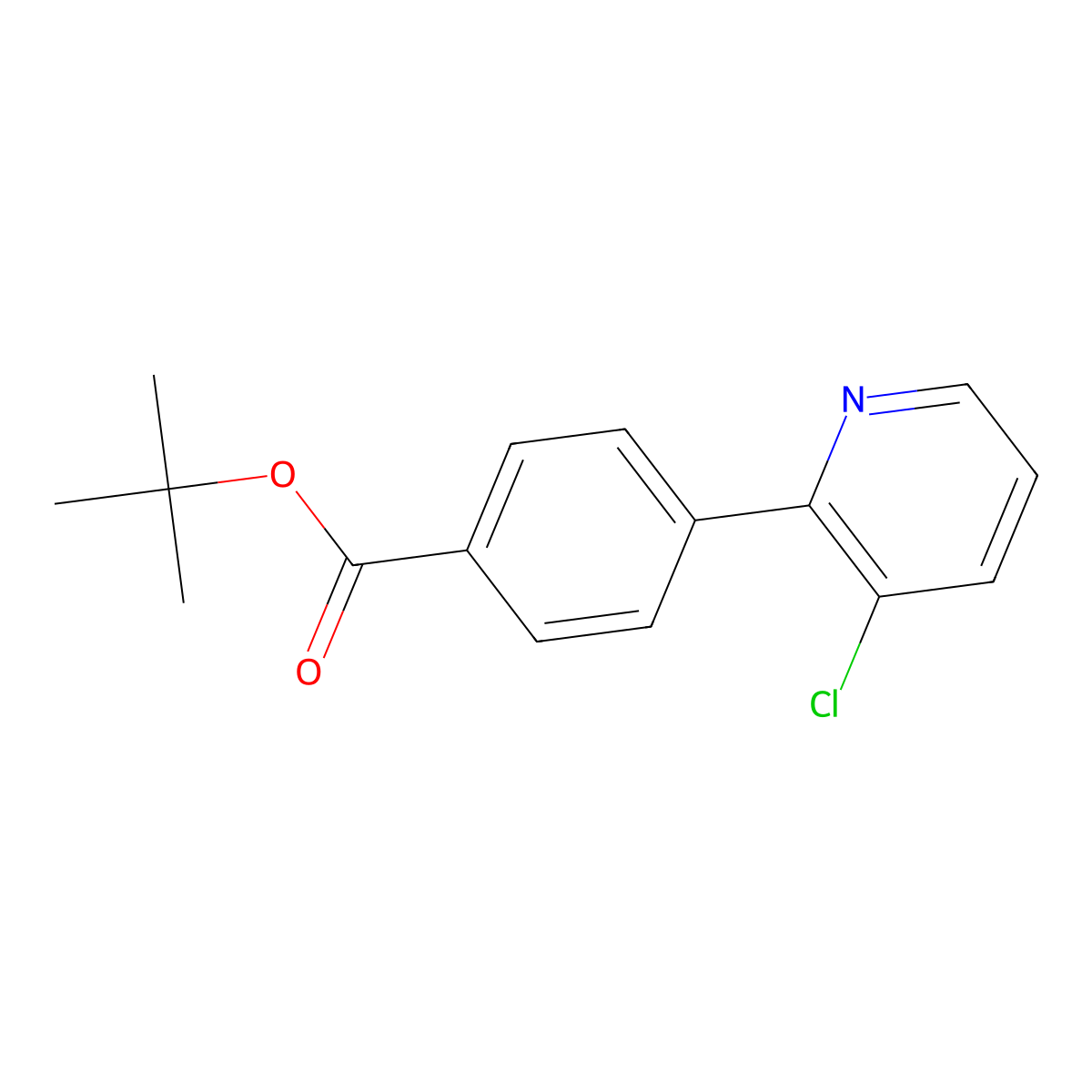 Tert-butyl 4-(3-chloropyridin-2-YL)benzoate molecular structure, CAS 2102412-23-5