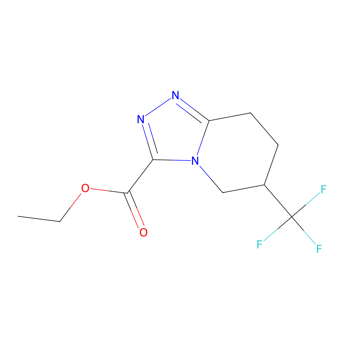 Ethyl 6-(trifluoromethyl)-5,6,7,8-tetrahydro-[1,2,4]triazolo[4,3-A]pyridine-3-carboxylate molecular structure, CAS 2102412-27-9